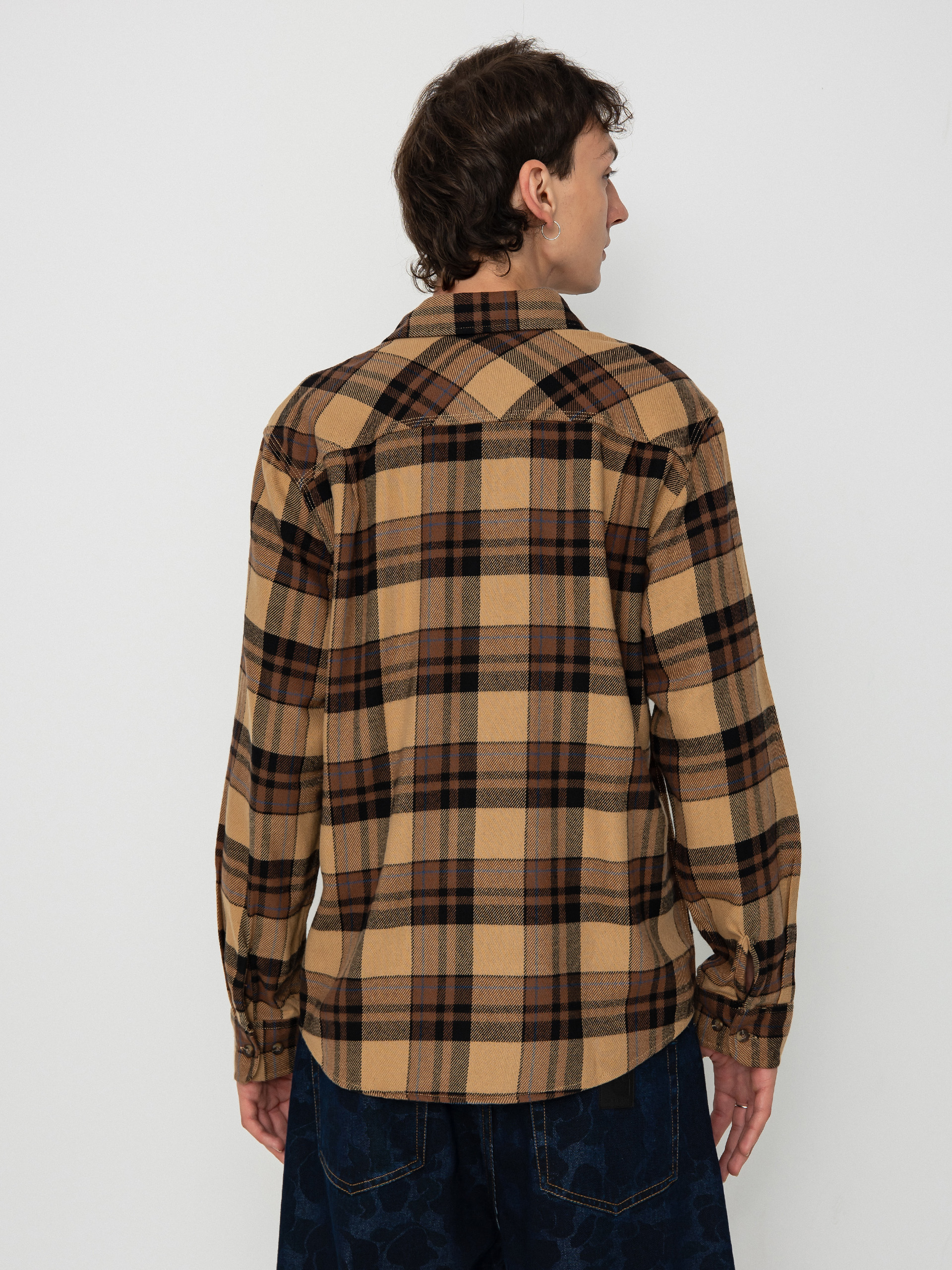 Brixton Bowery Flannel Ls Shirt - brown (tiger's eye/pinecone