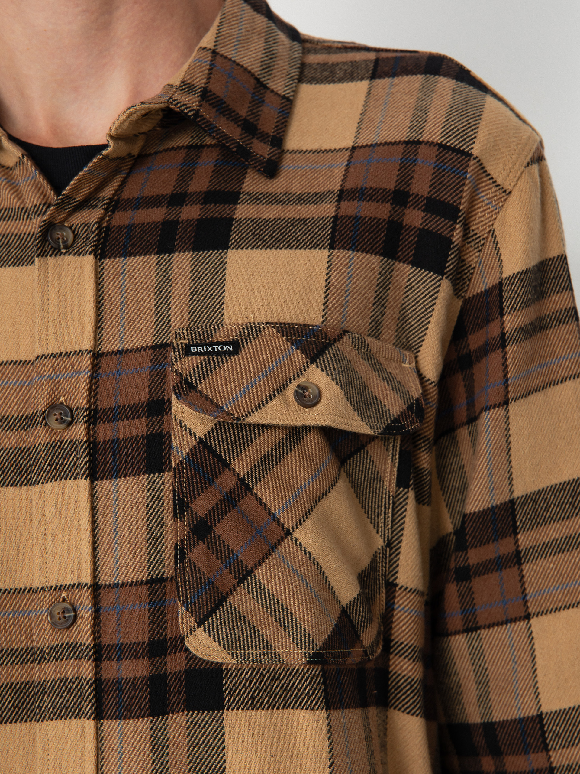 Brixton Bowery Flannel Ls Shirt (tiger's eye/pinecone brown/was)
