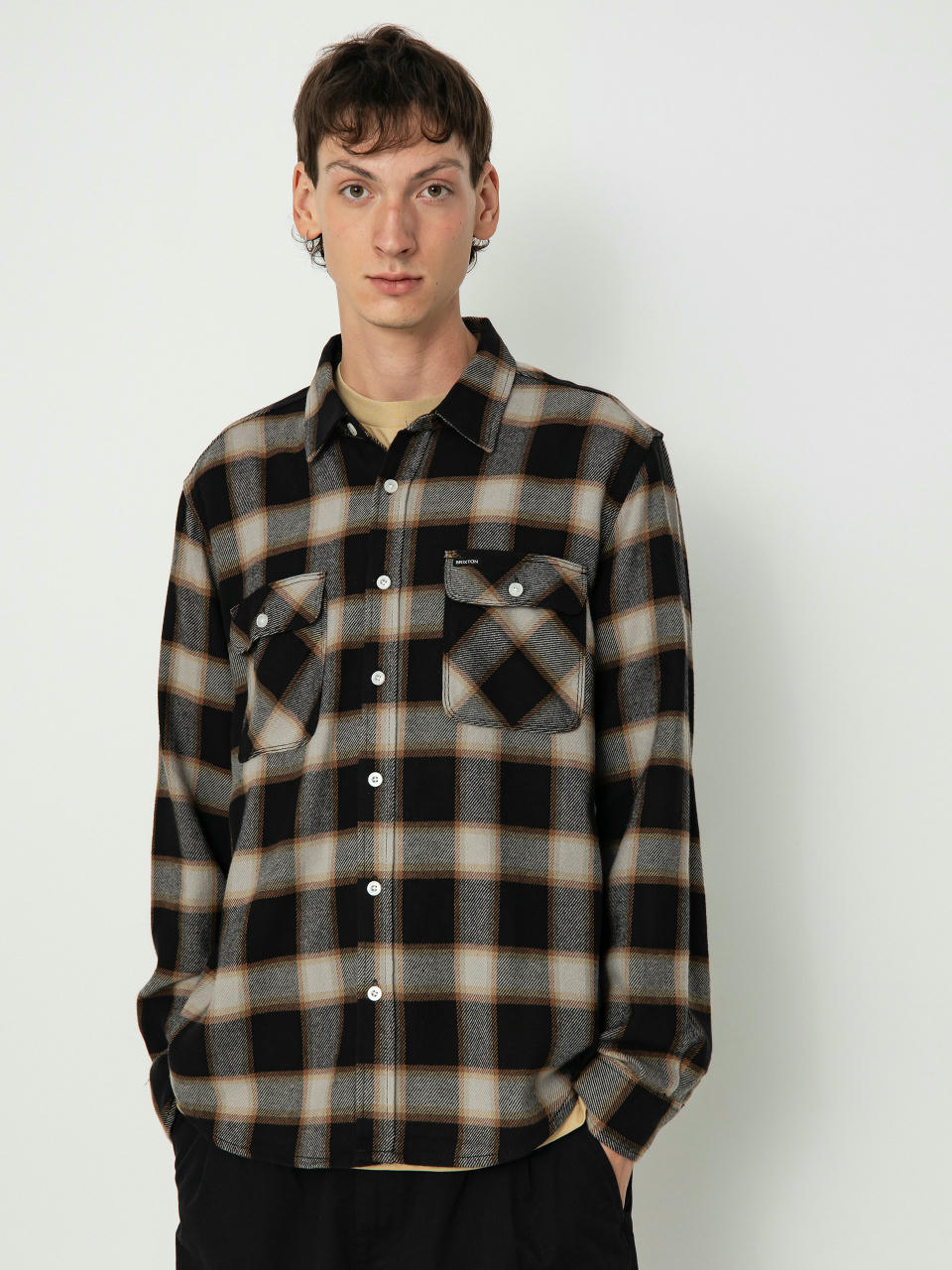 Brixton 20Th Anniv Bowery Flannel Shirt (black/cream)