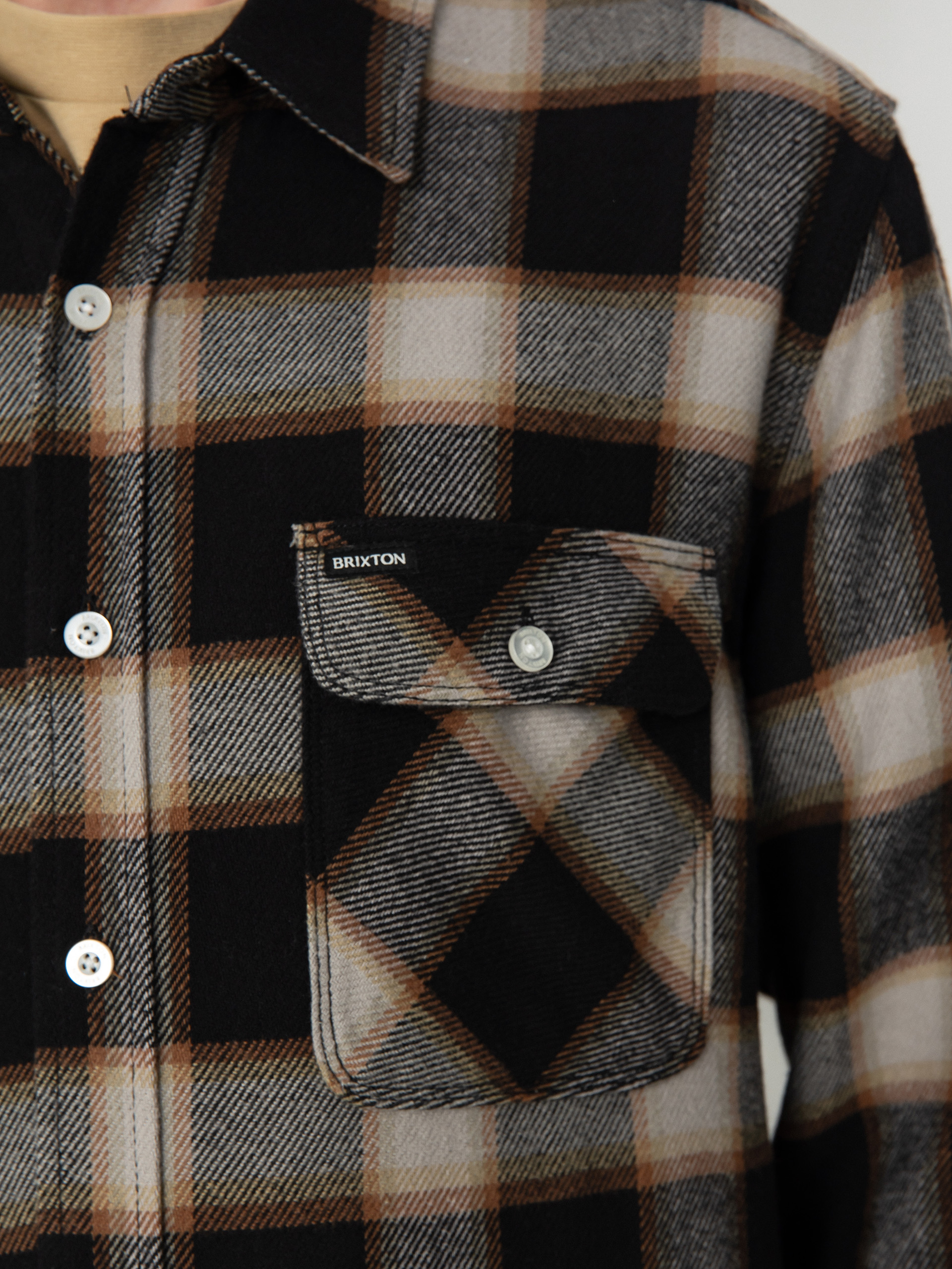 Brixton 20Th Anniv Bowery Flannel Hemd (black/cream)