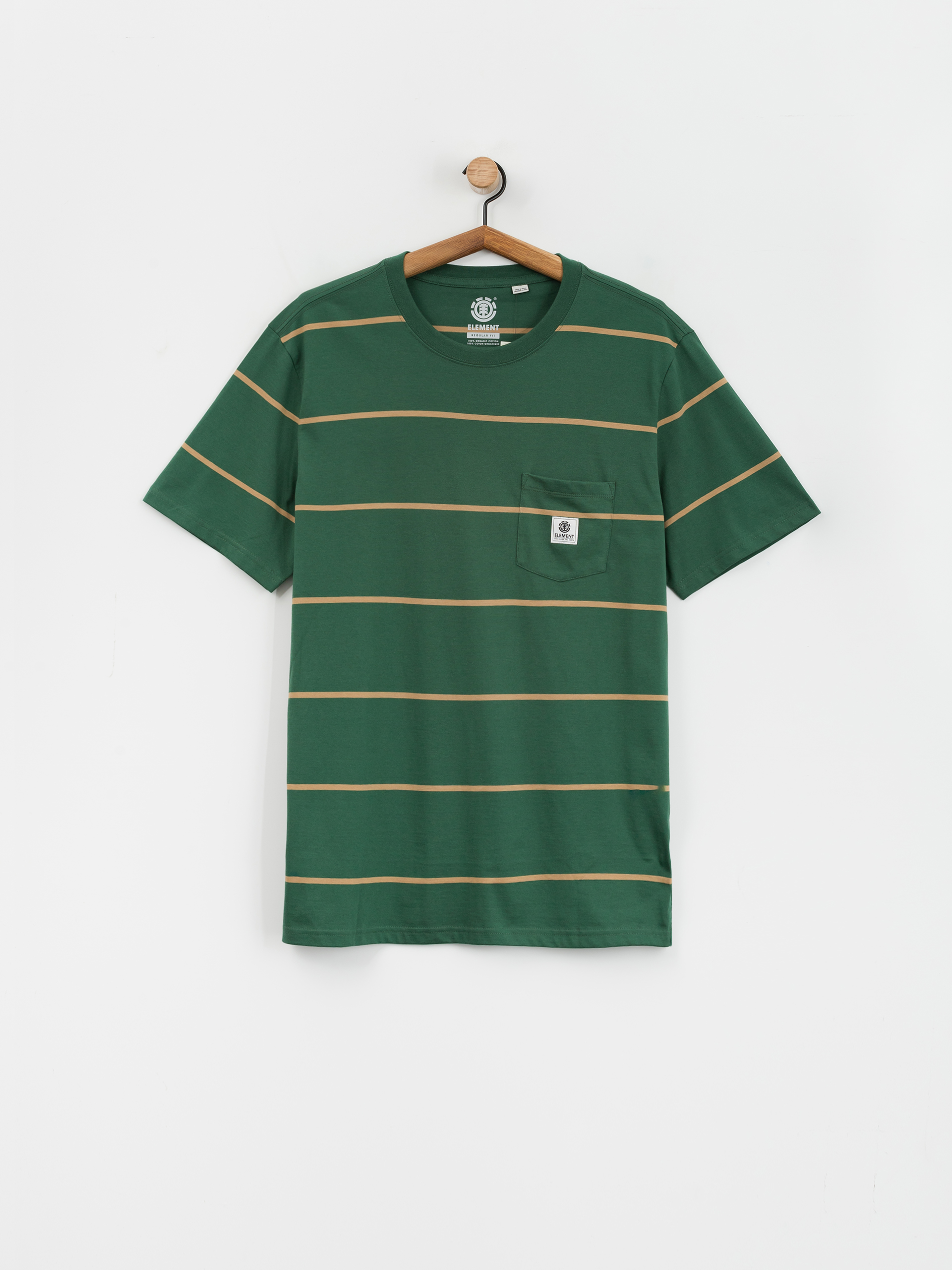 Element T-Shirt Basic Pocket Label (trekking green stripes)