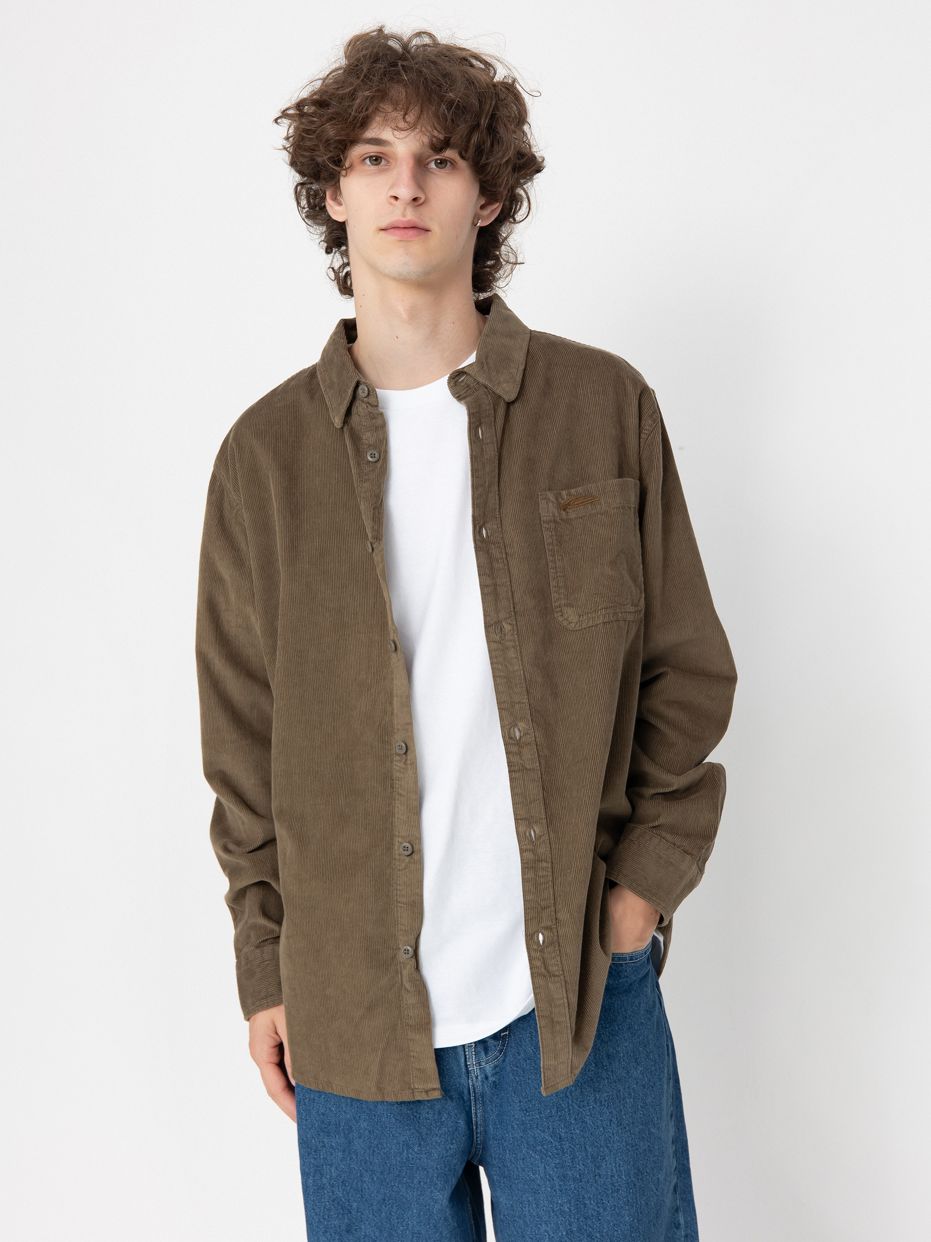 Quiksilver Shirt Smoke Trail Cord - brown (canteen smoke trail 