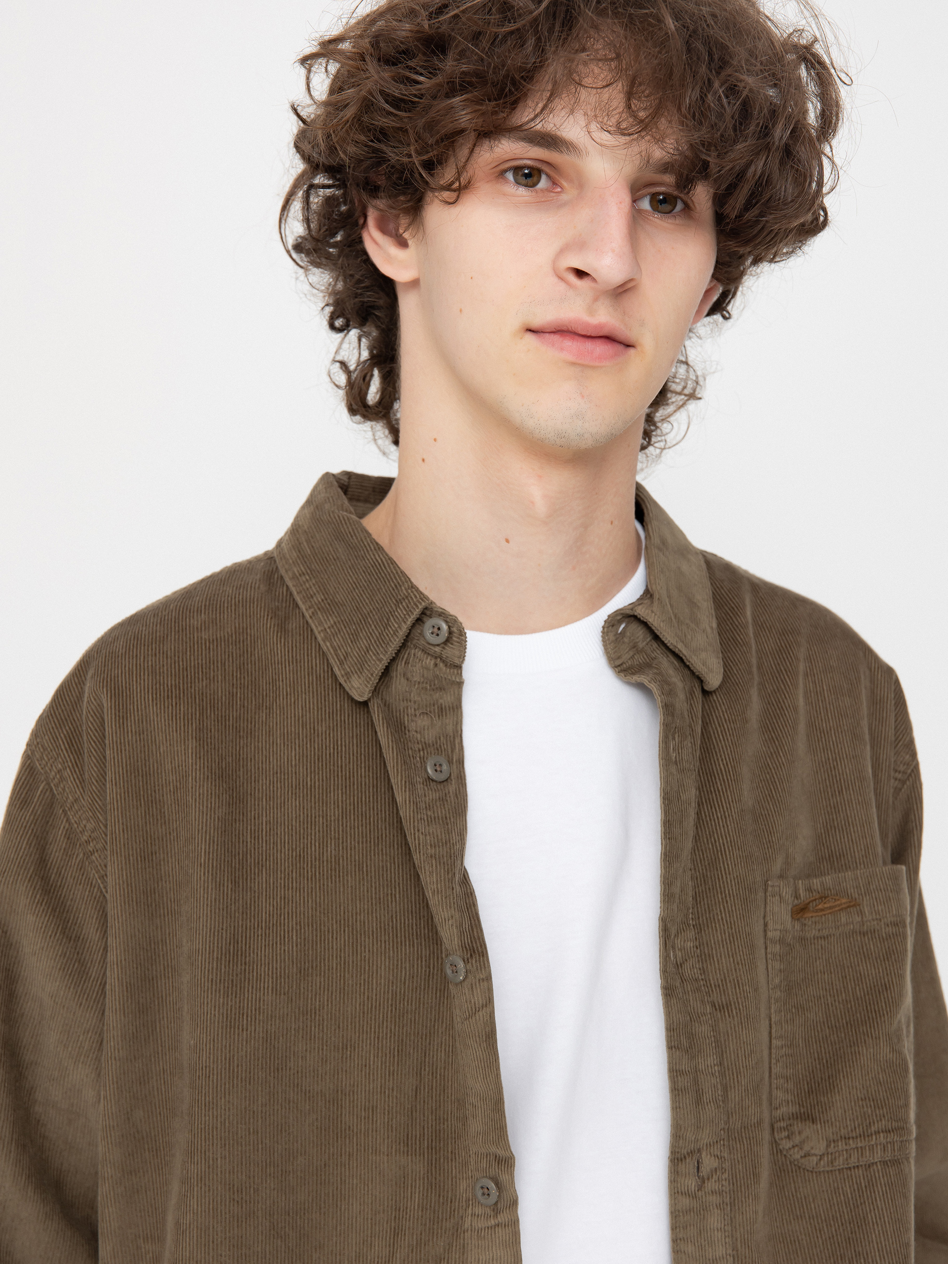 Quiksilver Shirt Smoke Trail Cord (canteen smoke trail cord ls)