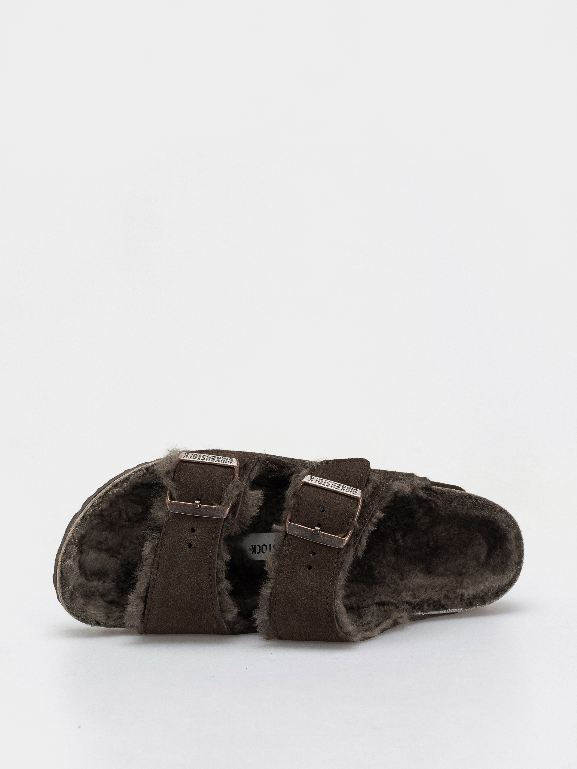 Birkenstock Arizona Shearling Suede Leather Fur Narrow Wmn Flip Flops (mocha)