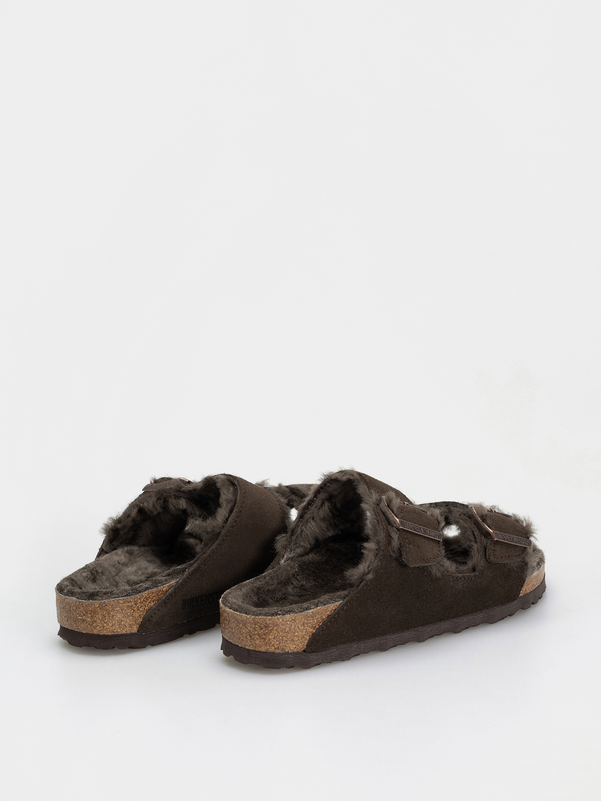 Birkenstock Arizona Shearling Suede Leather Fur Narrow Wmn Flip Flops (mocha)