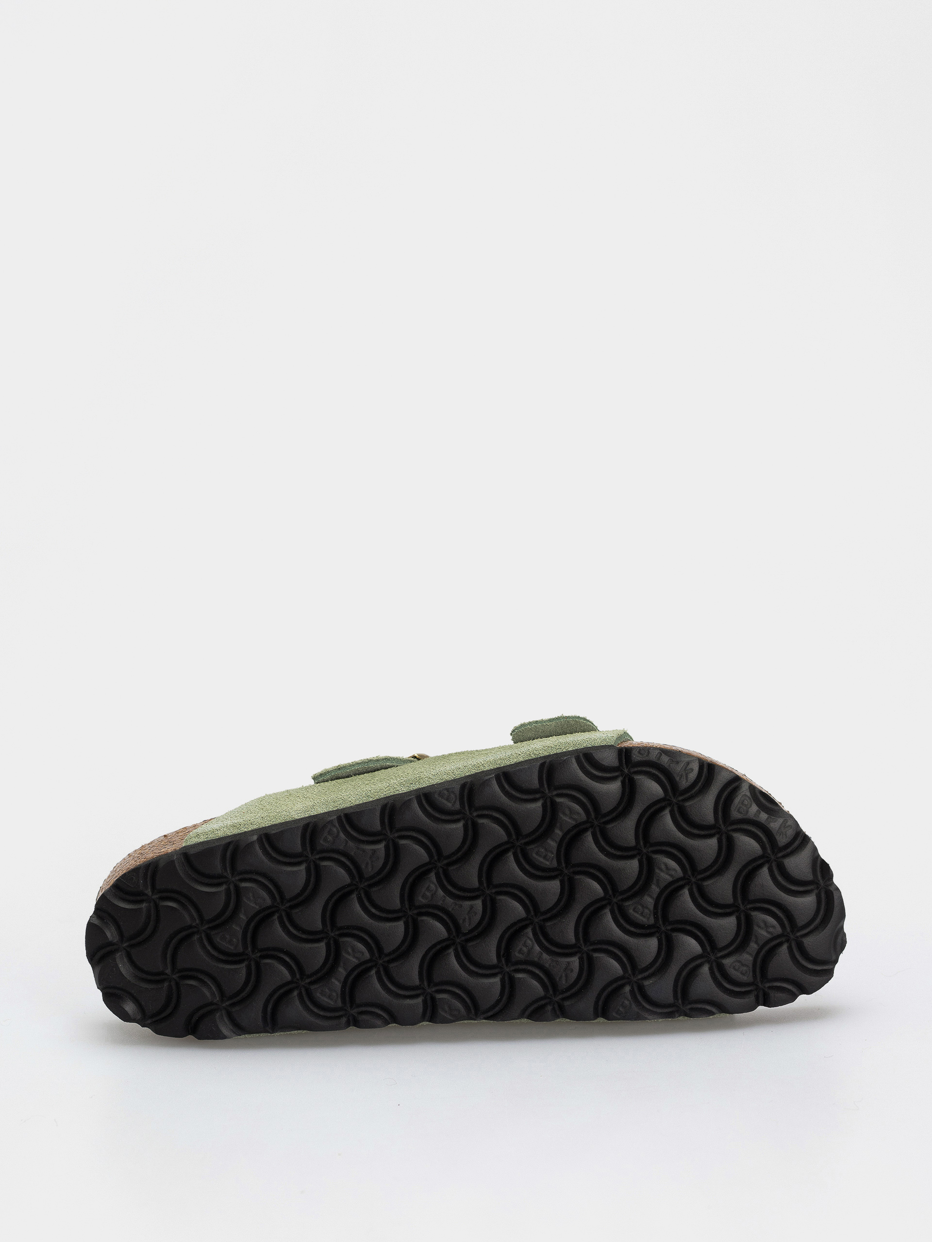 Birkenstock Arizona Soft Footbed Suede Leather Narrow Wmn Flip Flops (green tea)