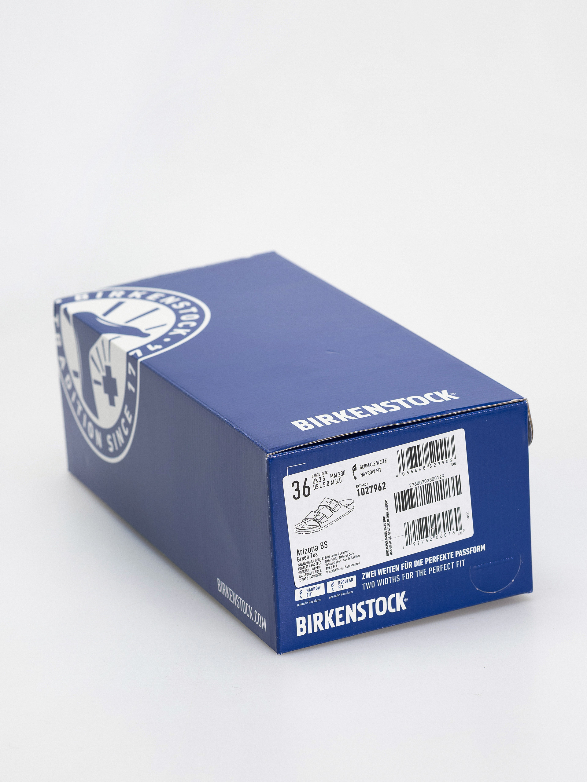 Birkenstock Arizona Soft Footbed Suede Leather Narrow Wmn Flip-flops (green tea)