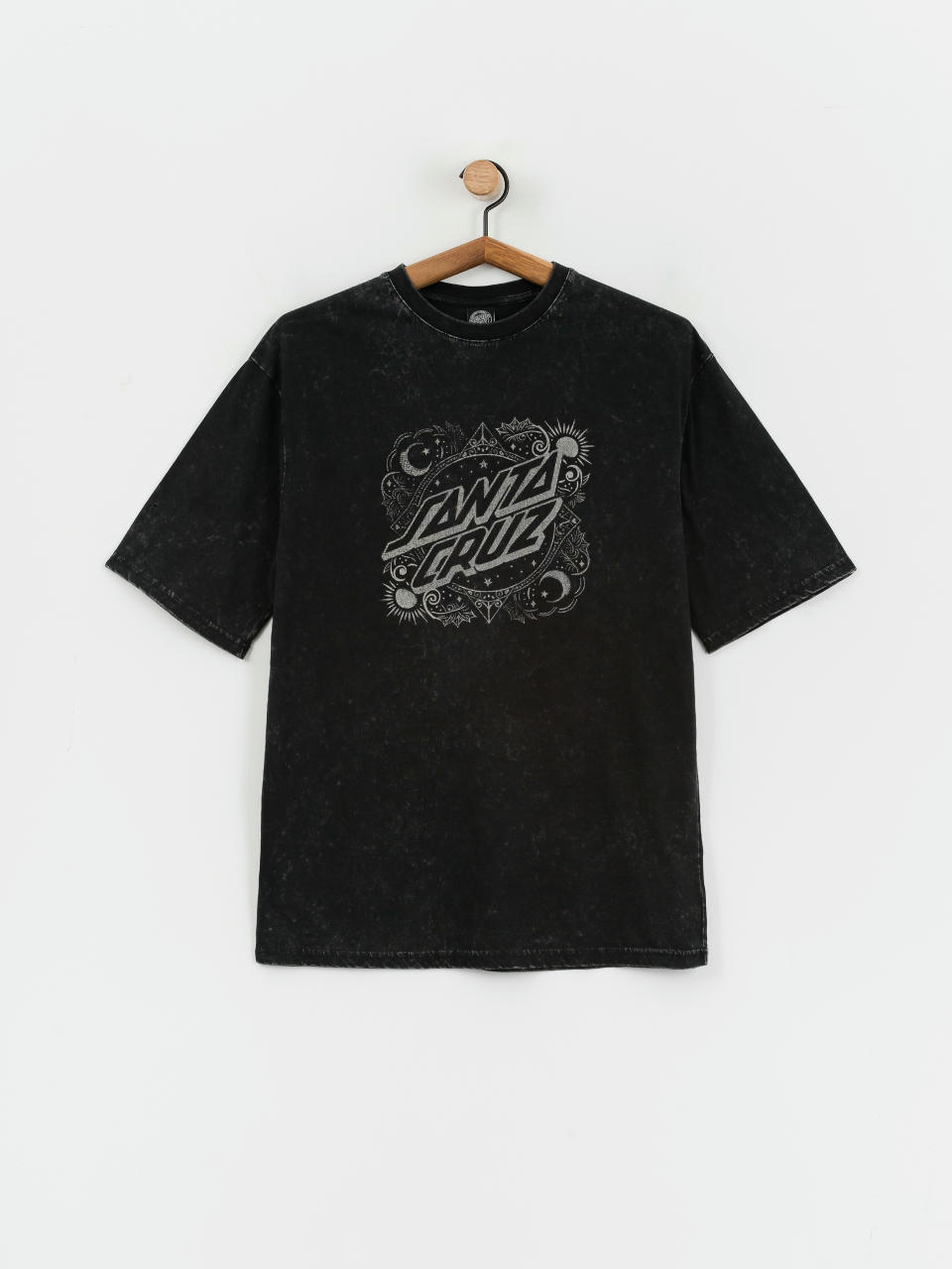 Santa Cruz Ornate Dot Front Oversized Wmn T-Shirt (black acid wash)