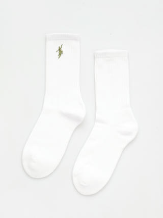 Polar Skate No Comply Socken (white/army green)