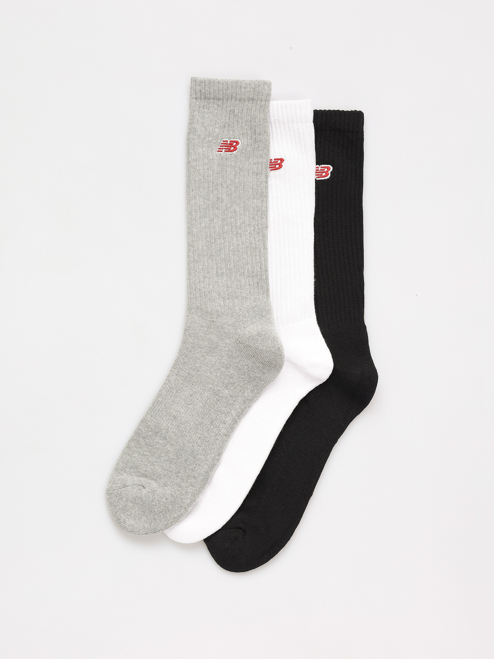 New Balance Patch Logo Crew 3Pk Socks (white multi)