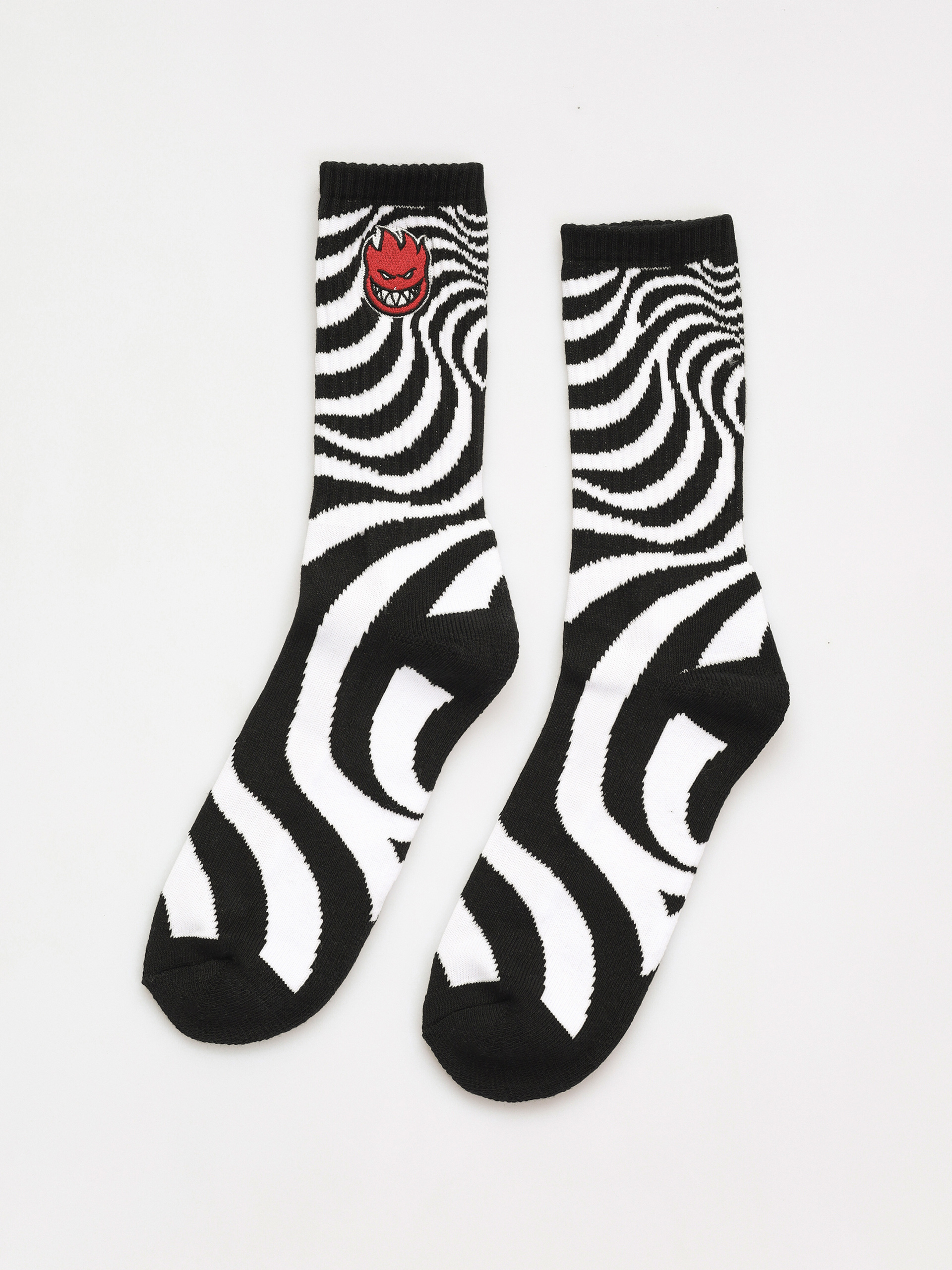 Spitfire Socks Big Head Swirl (white/black)