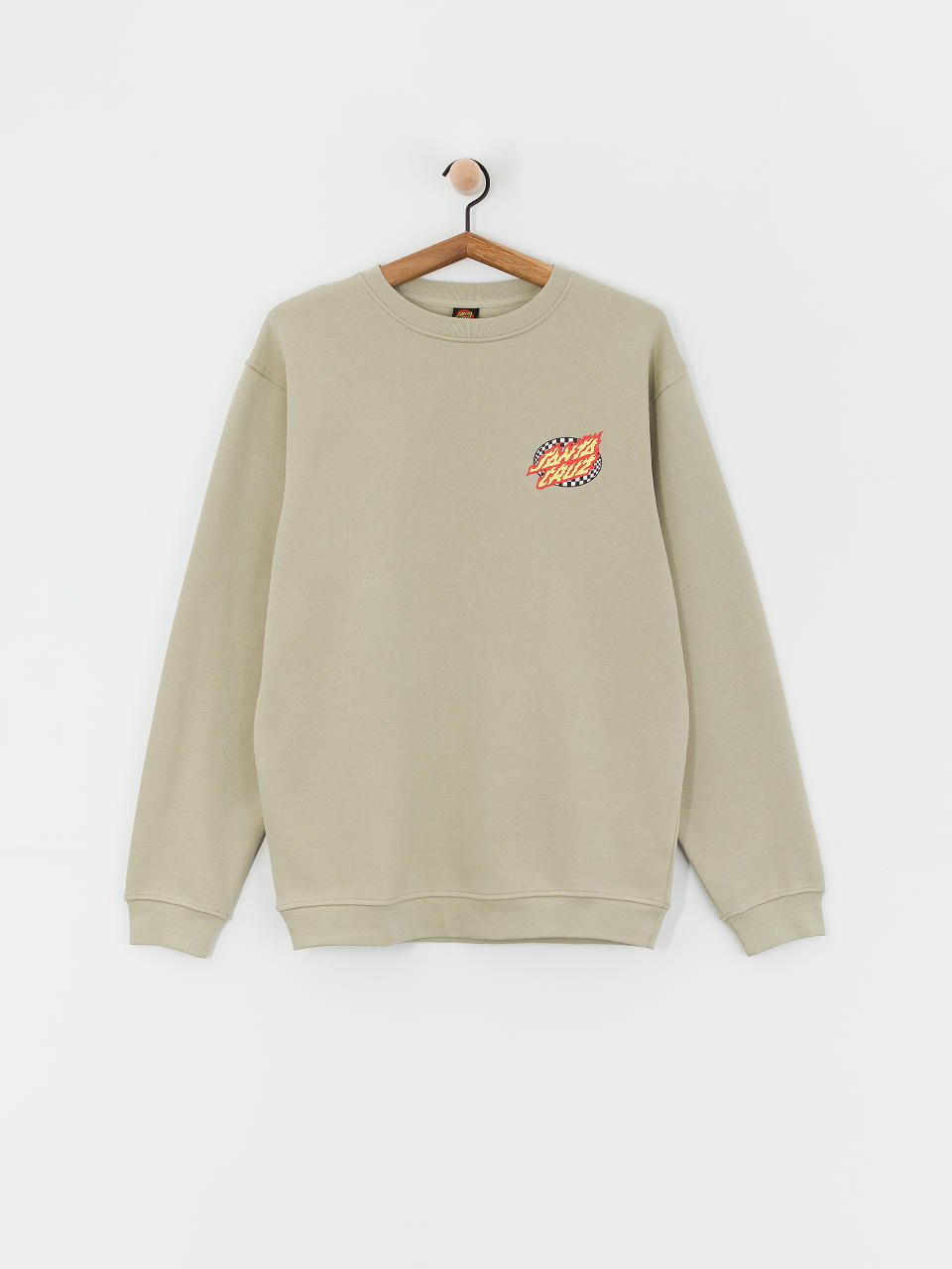 Santa Cruz Sweatshirt Oval Check Flame (stone grey)