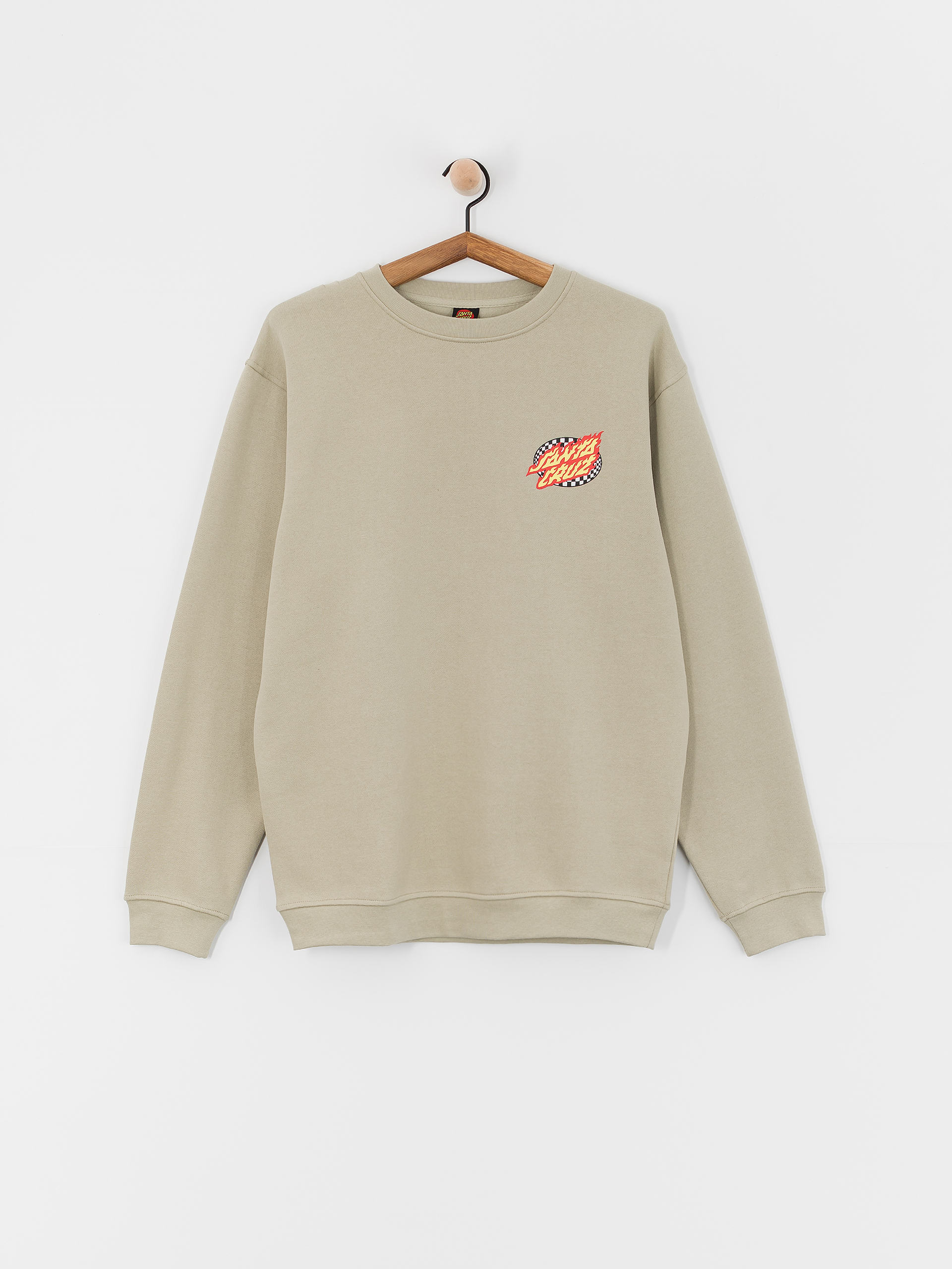 Santa Cruz Sweatshirt Oval Check Flame (stone grey)