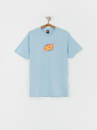 Santa Cruz T-Shirt Oval Check Flame Front (crystal blue)