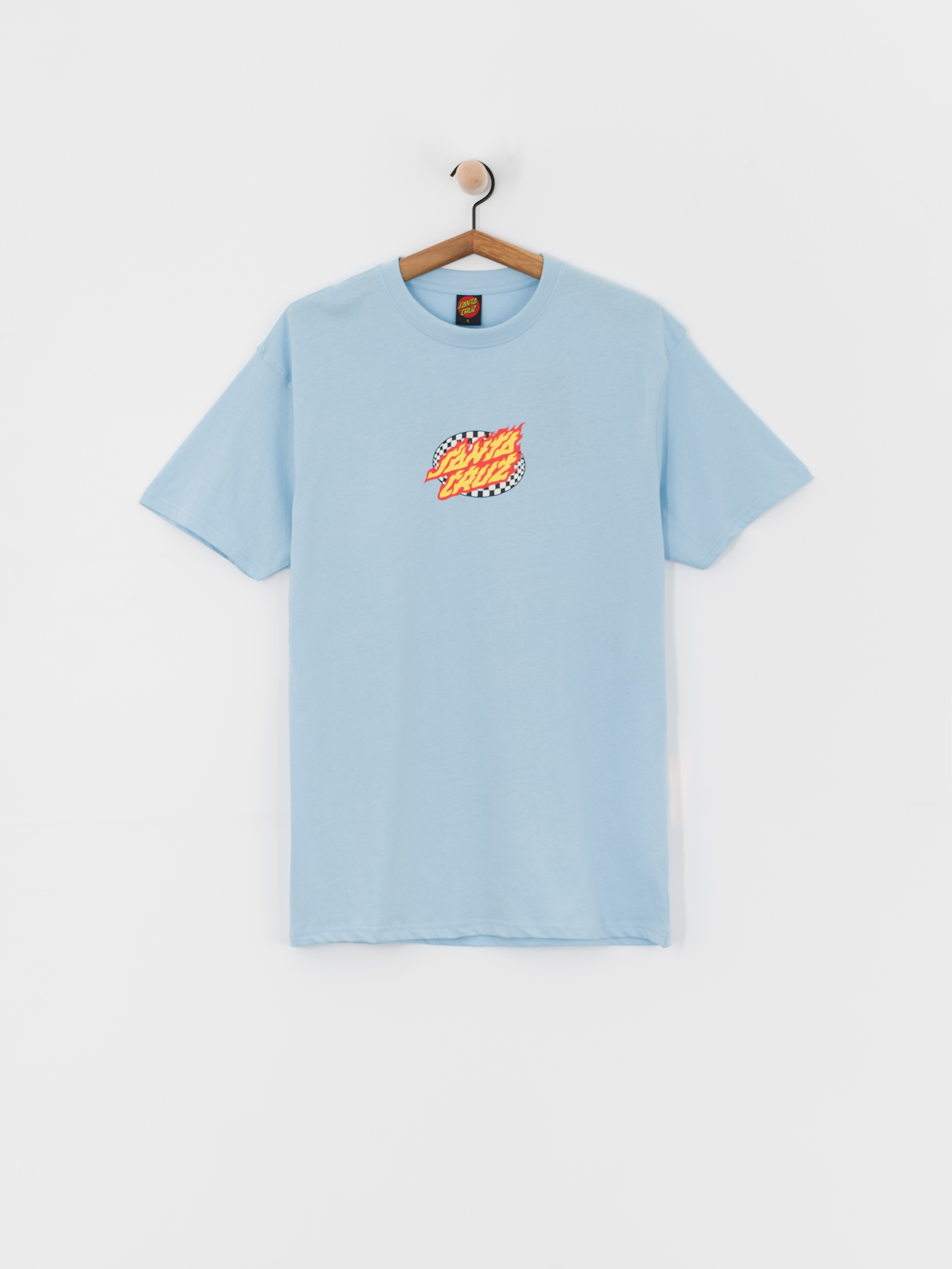 Santa Cruz T-Shirt Oval Check Flame Front (crystal blue)