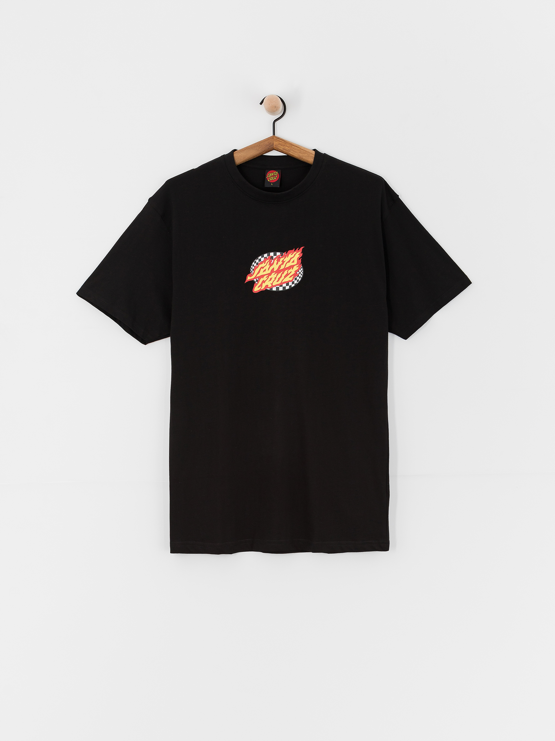 Santa Cruz T-Shirt Oval Check Flame Front (black)