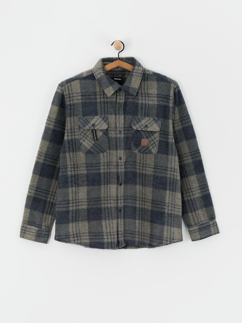 Brixton Bowery Arctic Stretch Ls Shirt (washed navy/beige plaid)