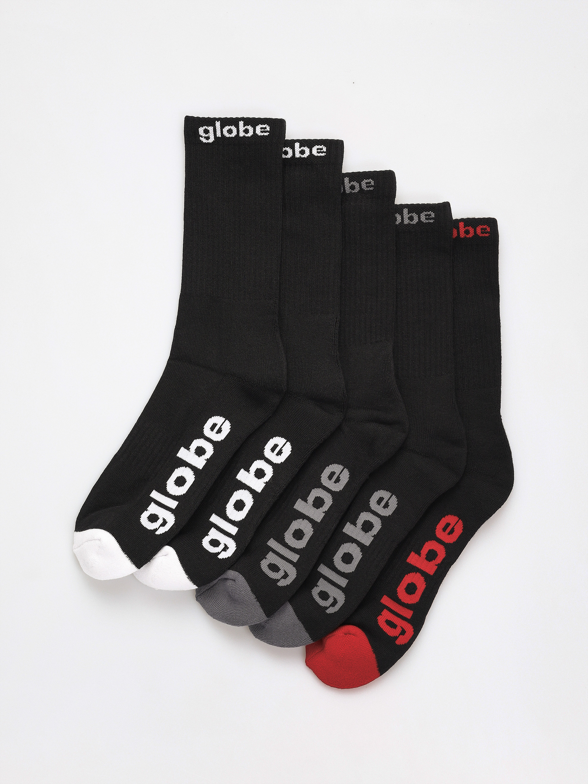 Globe Socks Og 5 Pack (black/assorted)