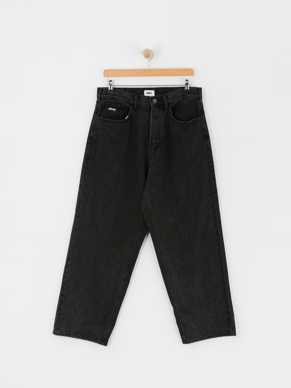 OBEY Bigwig Baggy Denim Hose (faded black)