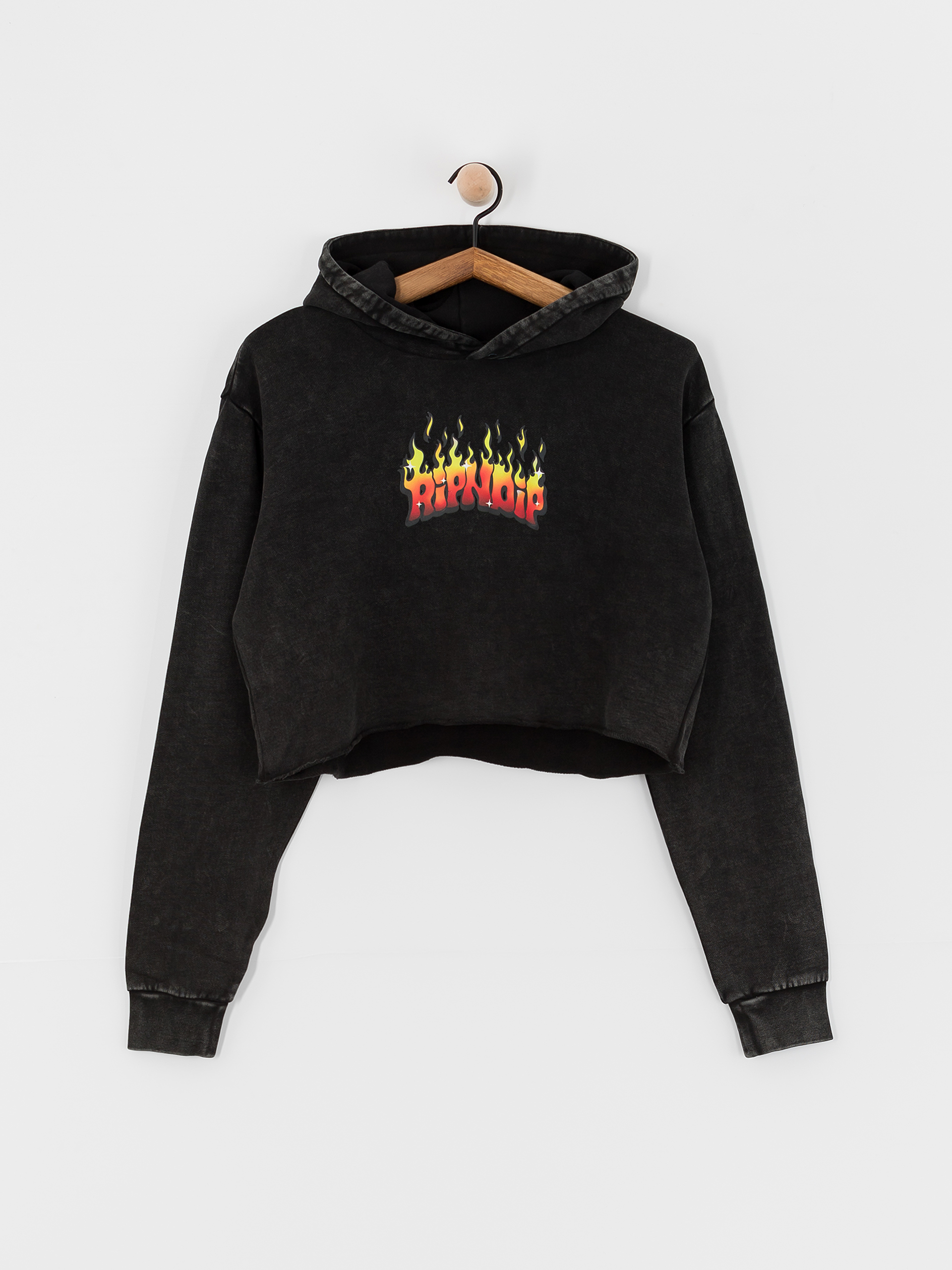 RipNDip Hoodie Scary Cute Cropped HD black black wash