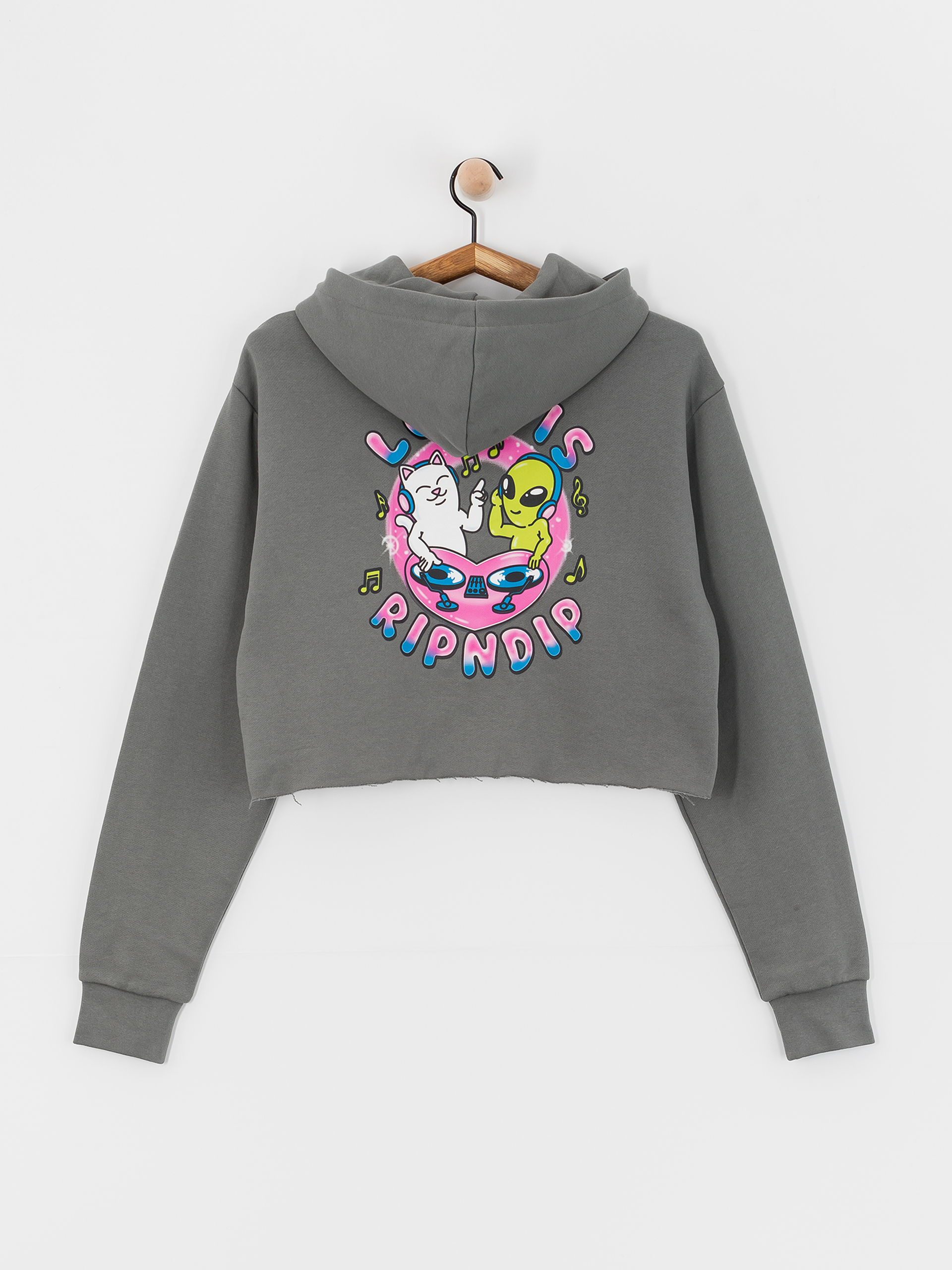 RipNDip Hoodie Love Is Ripndip Cropped HD (charcoal)