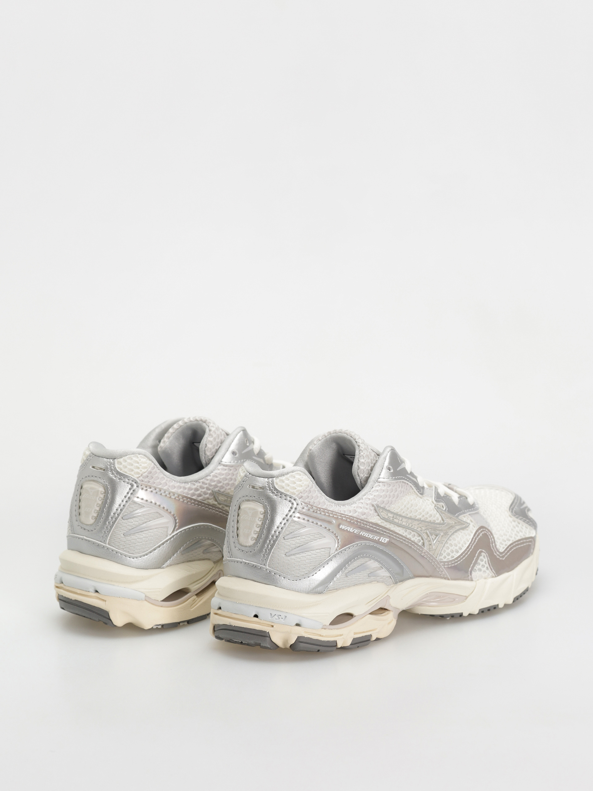 【MIZUNO】WAVE RIDER 10 (SNOW WHITE/WHITE SAND/NIMBUS CLOUD) Mizuno Wave Rider 10 Shoes - white, silver (white/white sand