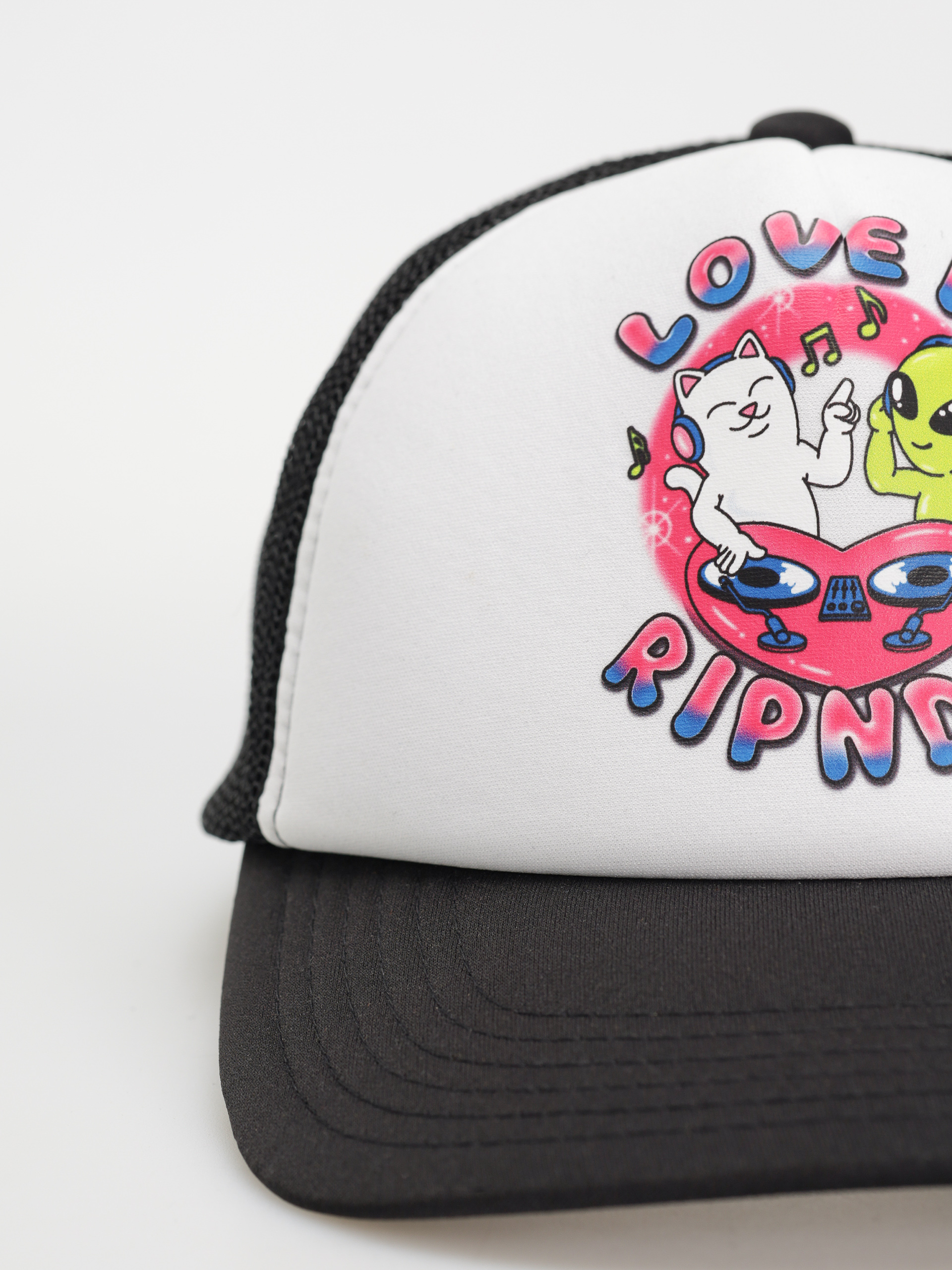 RipNDip Love Is Ripndip Trucker Cap - white, black (white/black)