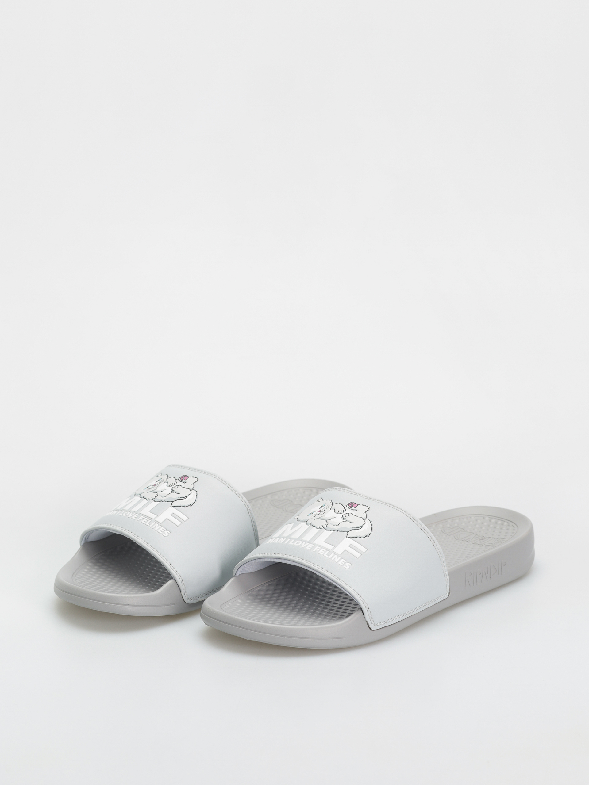 RIPNDIP Man I Love Felines スライド サンダル Grey 送料込み RipNDip Flip-flops Man I Love Felines - grey (grey)