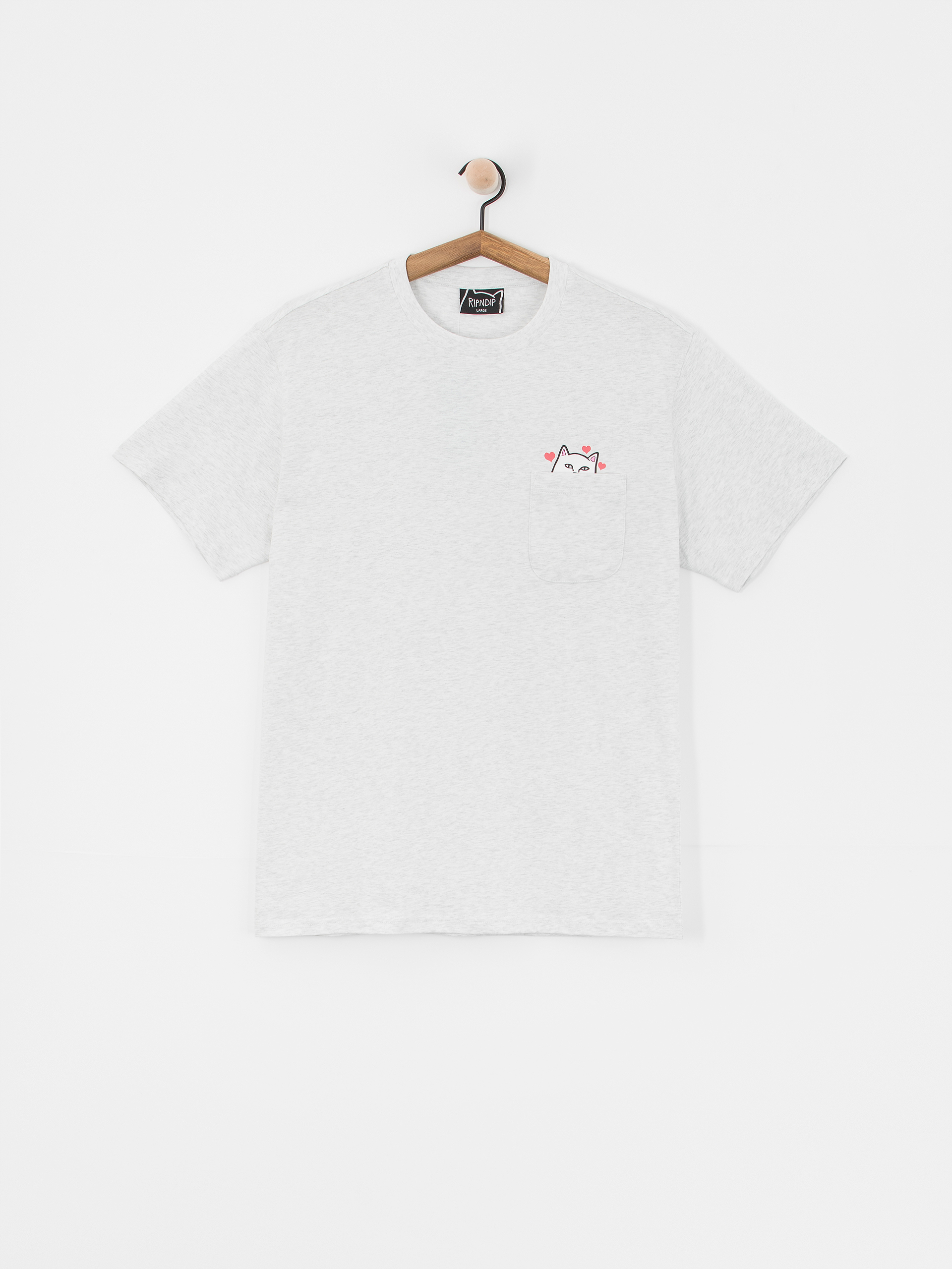 RipNDip Nermal Loves Pocket T-Shirt (ash heather)