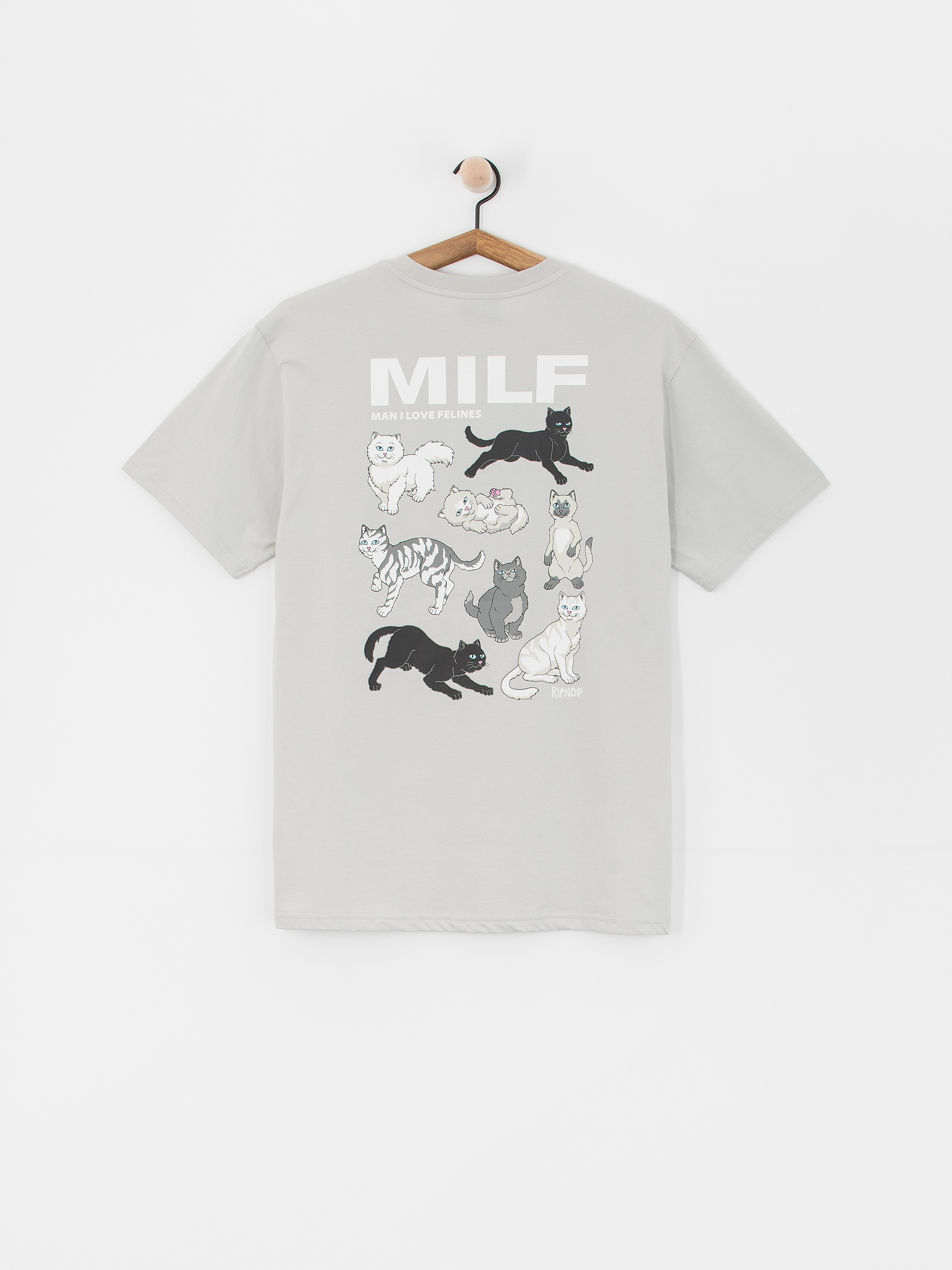 RipNDip Man I Love Felines T-Shirt (grey)