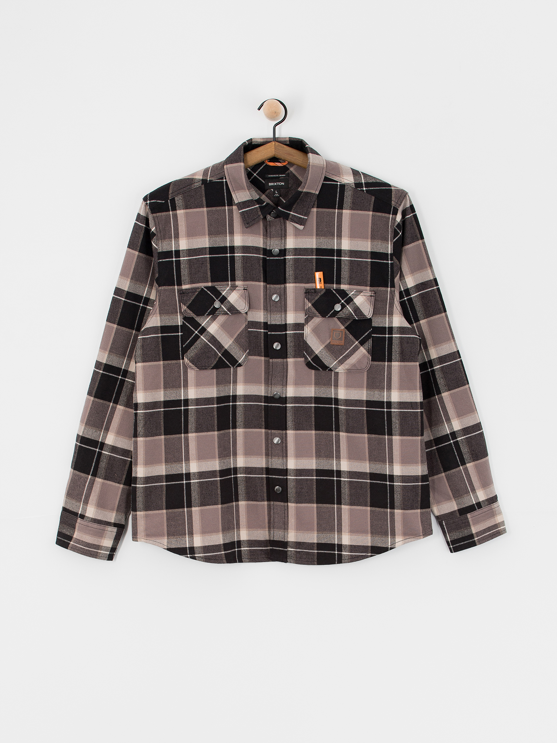 Brixton Hemd Builders Bowery Str Wr Ls (black/charcoal/beige)