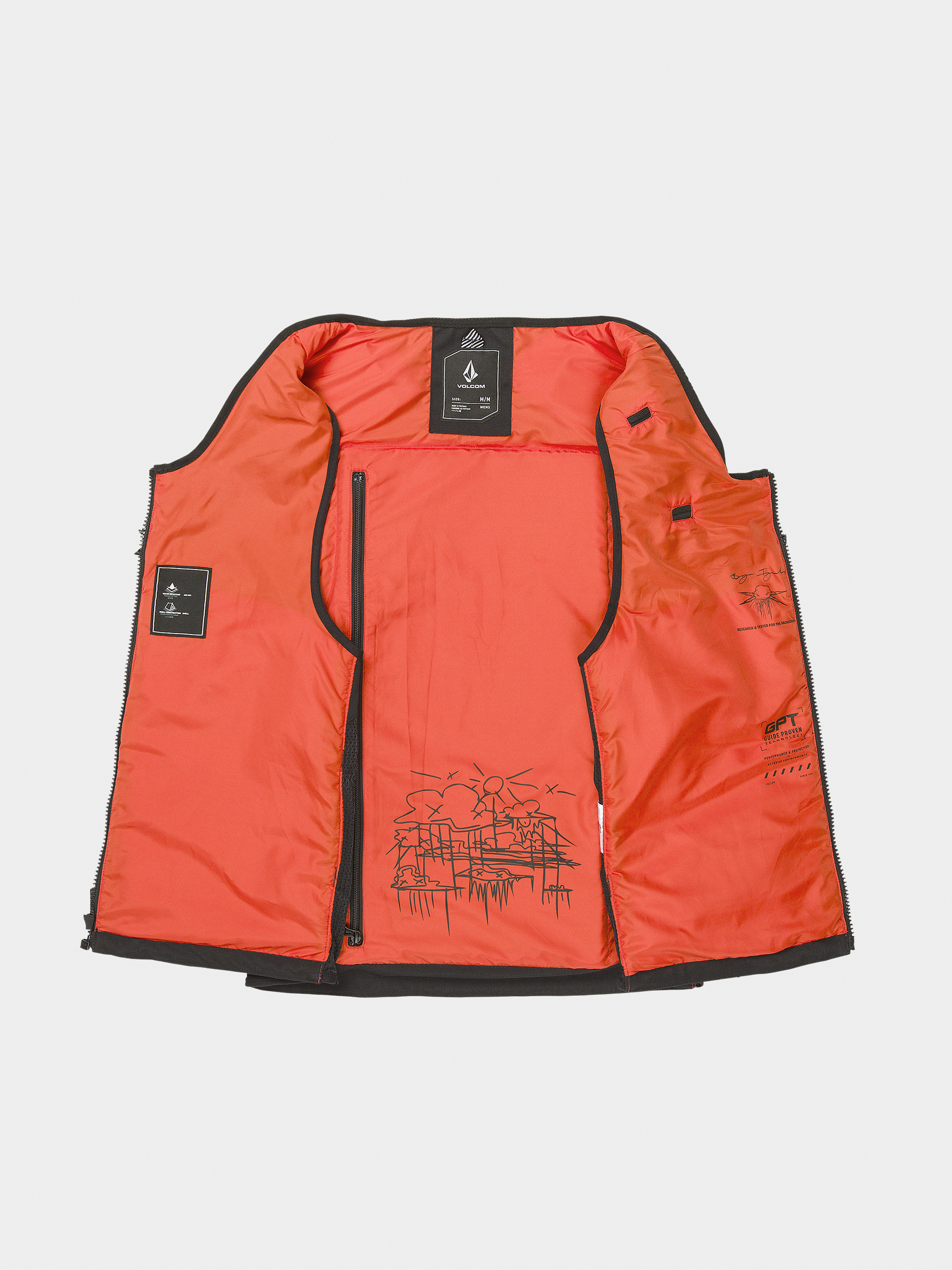 Mens Volcom Snowboard jacket Iguchi Slack Vest (black)