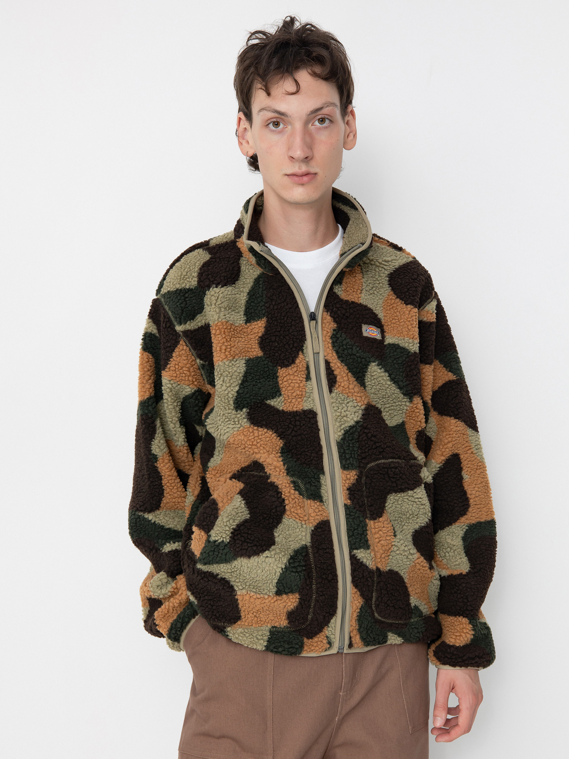 Herren Dickies Mount Hope Camo Fleece Jacke (imperial green)