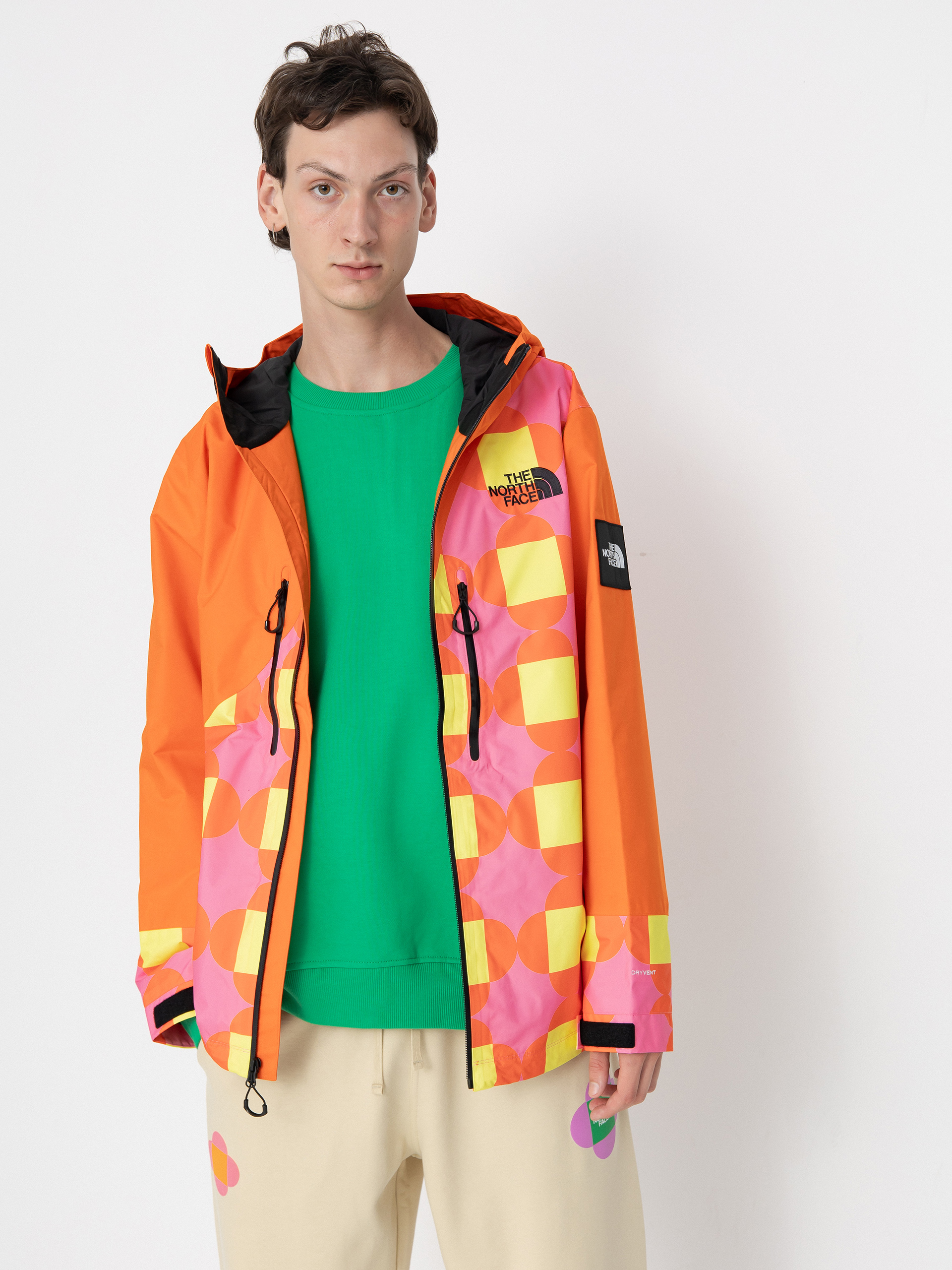 The North Face X Yinka Ilori 2L Rainshell Jacket orange gamma pink lets blossom