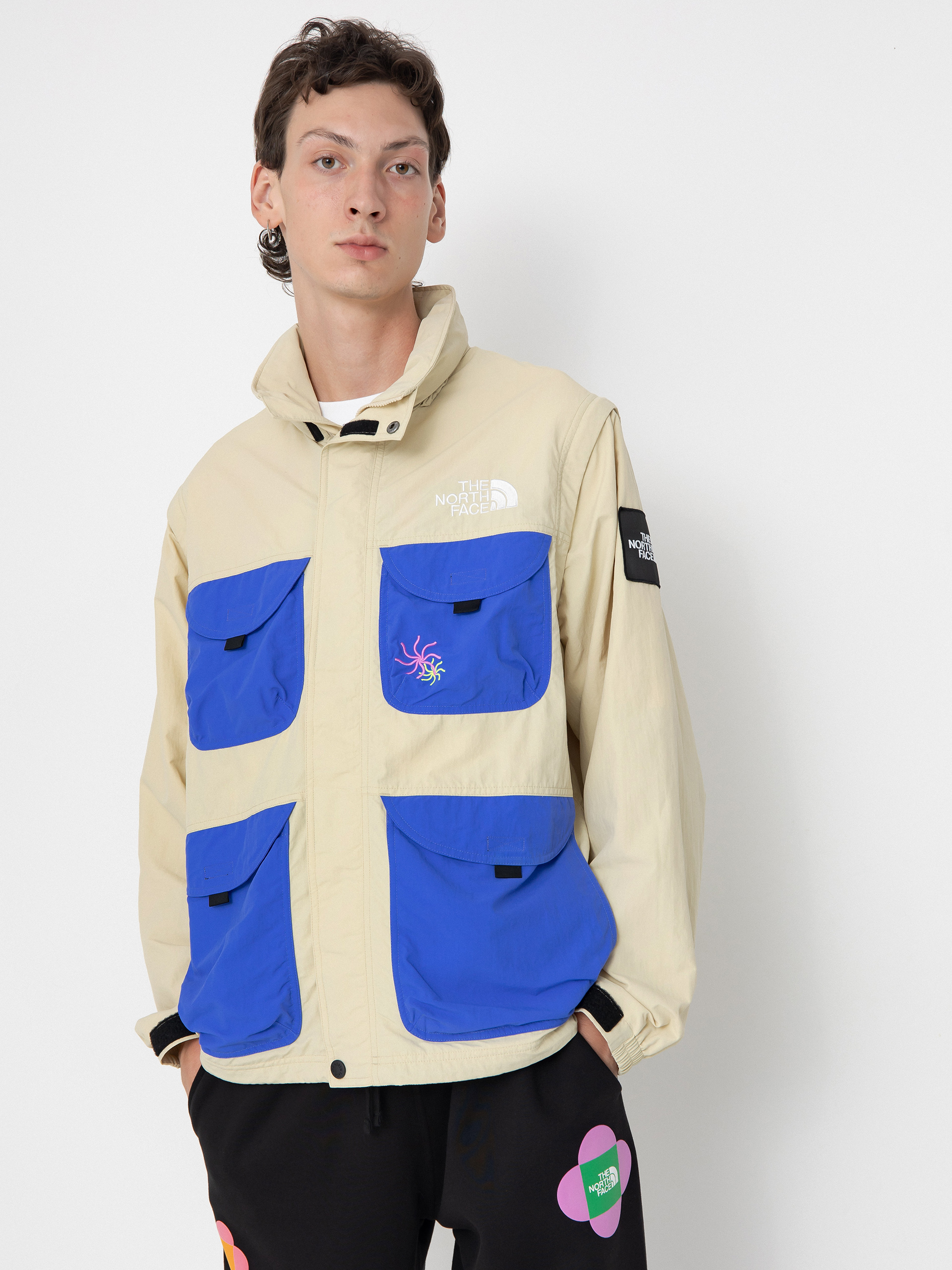 The North Face X Yinka Ilori Convertible Jacket - blue, beige (gravel)