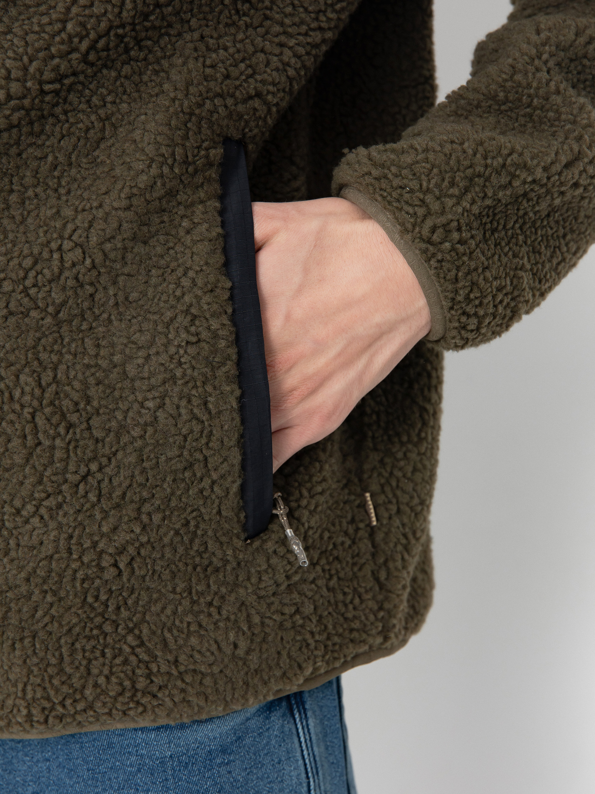 Herren Quiksilver Shallow Water FZ Fleece Jacke (canteen)