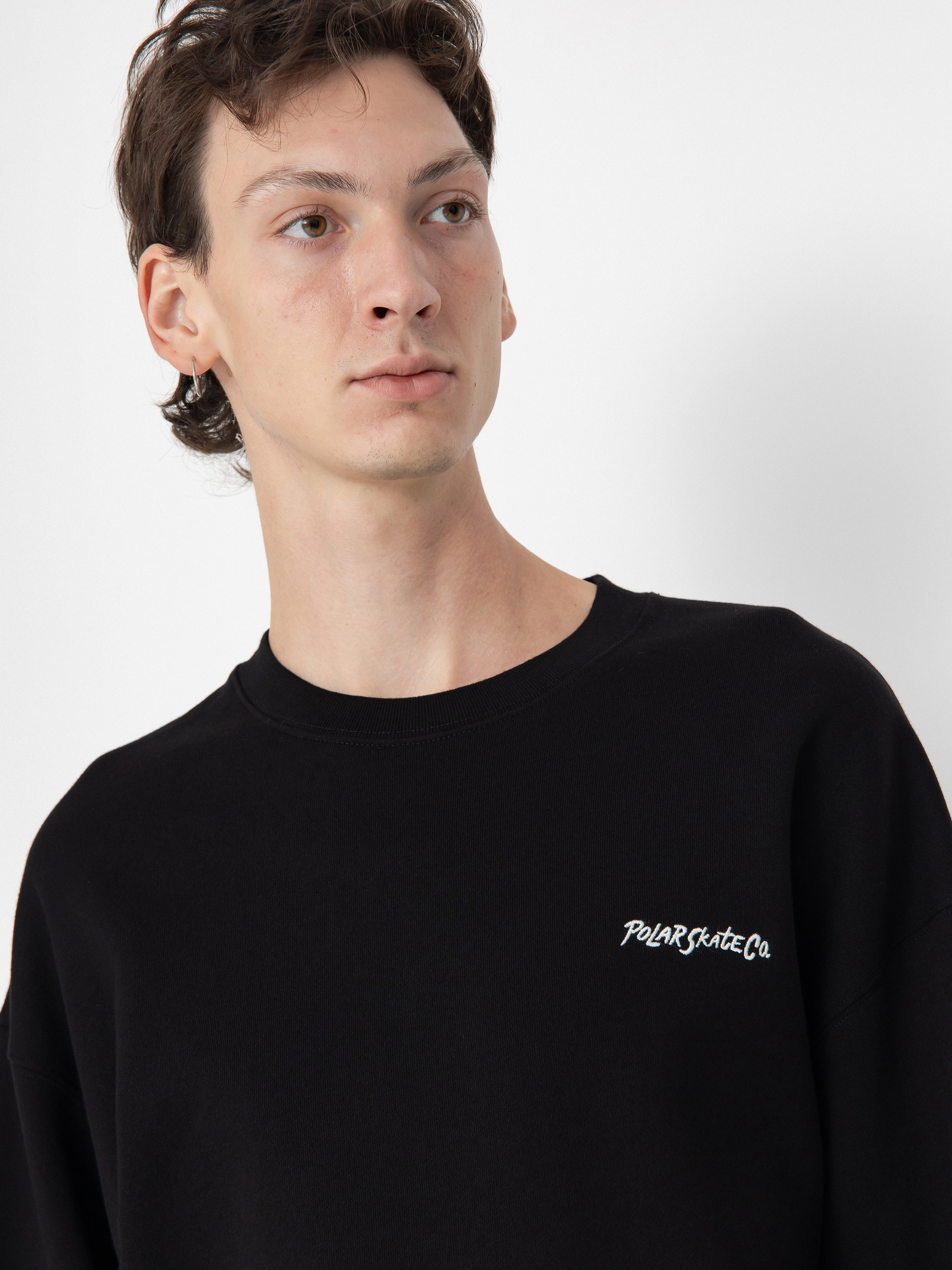 Polar Skate Dave Crewneck Surf Logo Sweatshirt (black)
