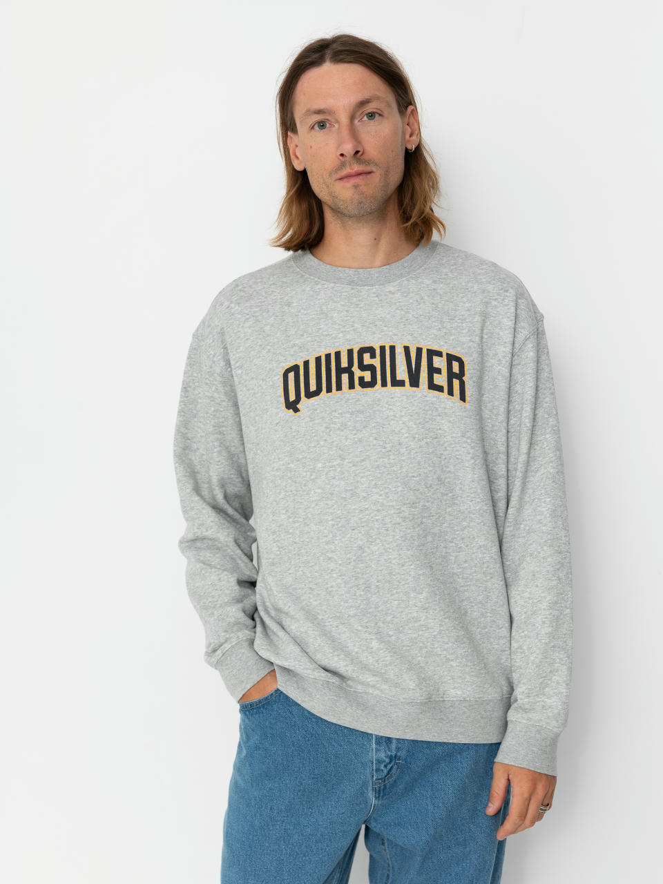 Quiksilver Graphic Crew Sweatshirt (light grey heather)