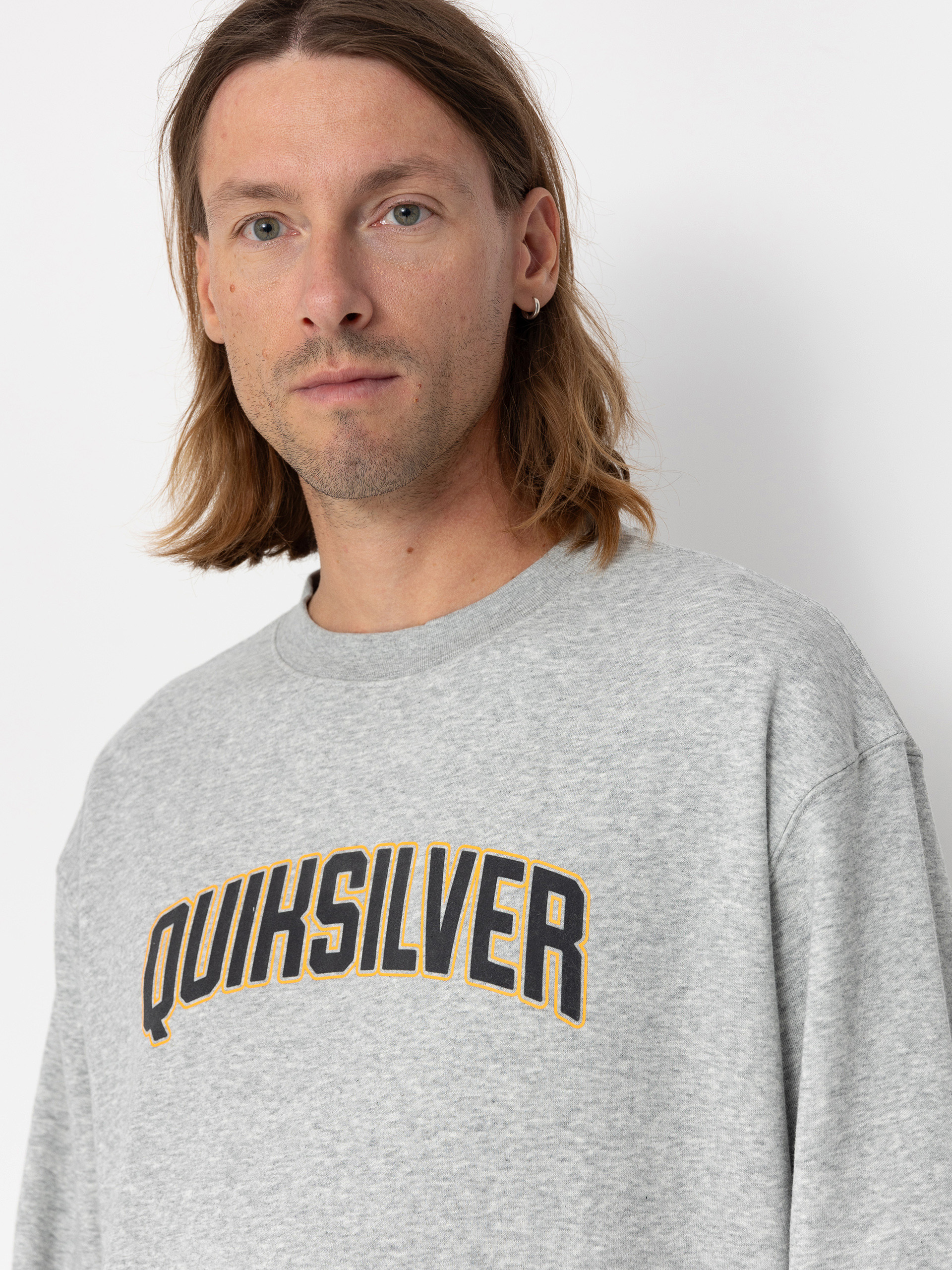 Quiksilver Graphic Crew Sweatshirt (light grey heather)