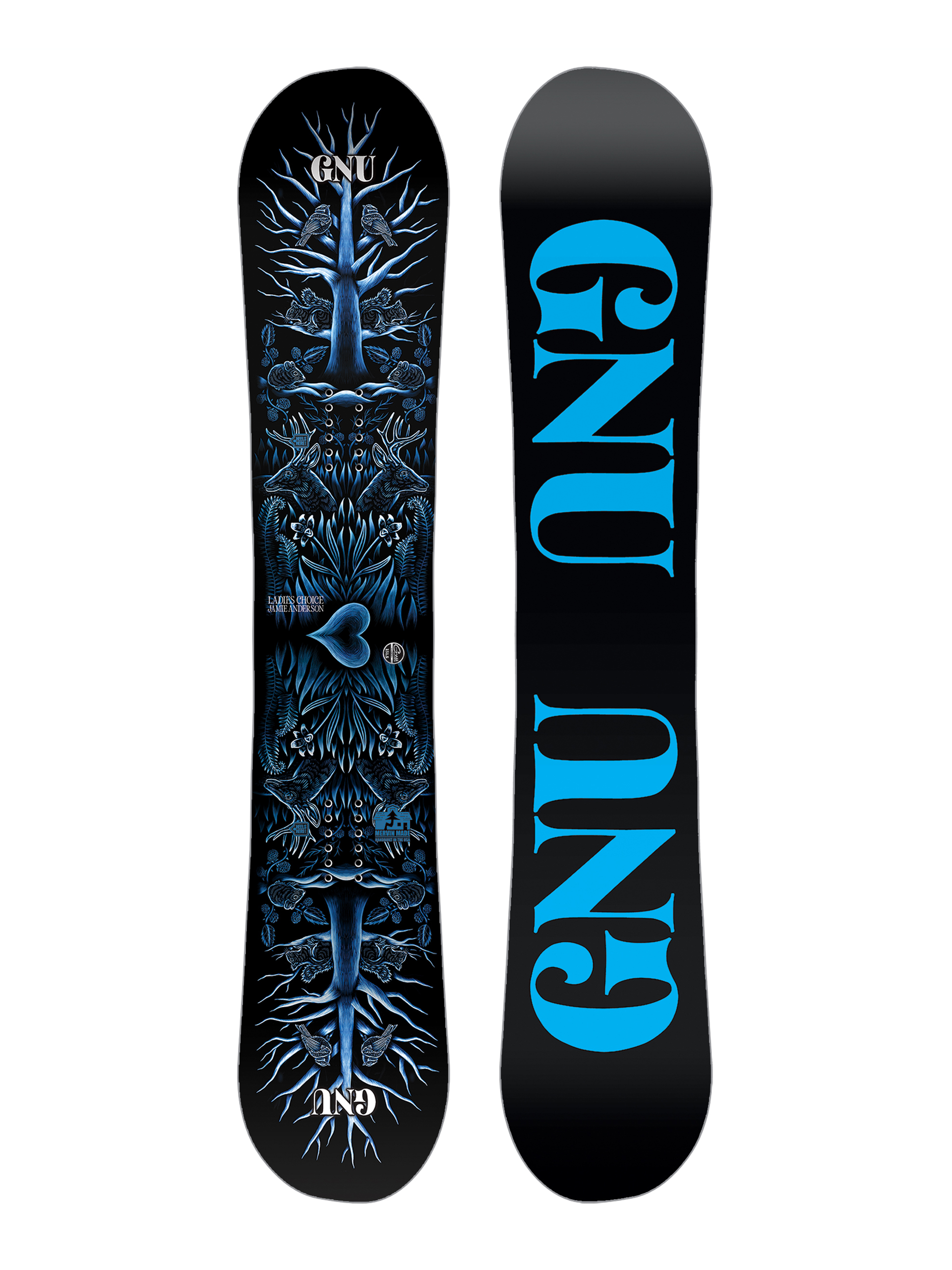 Womens Gnu Snowboard Ladies Choice (black)