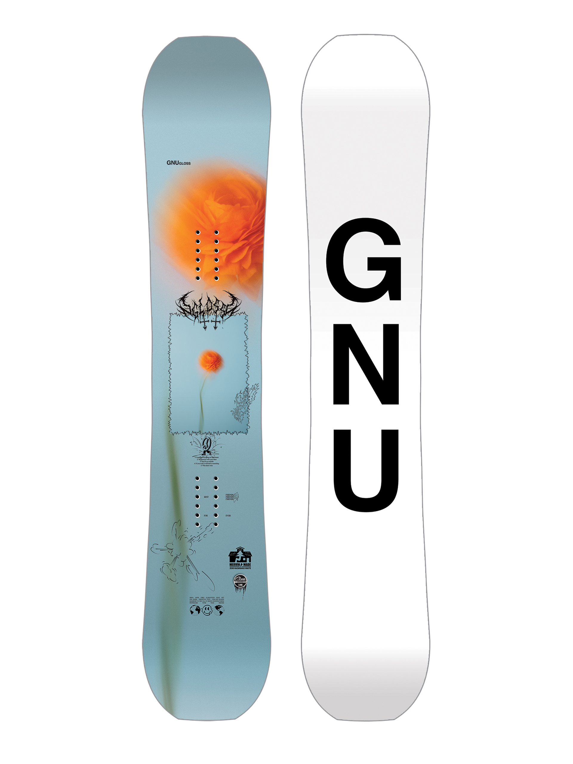 Gnu Snowboard Gloss Wmn - blue, orange, multicolor (white)