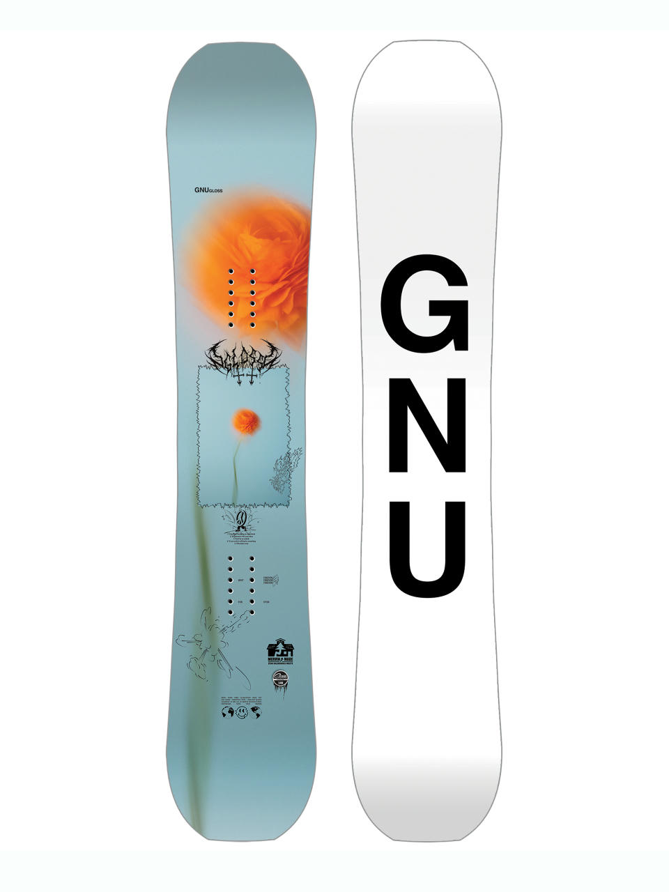 Womens Gnu Snowboard Gloss (white)