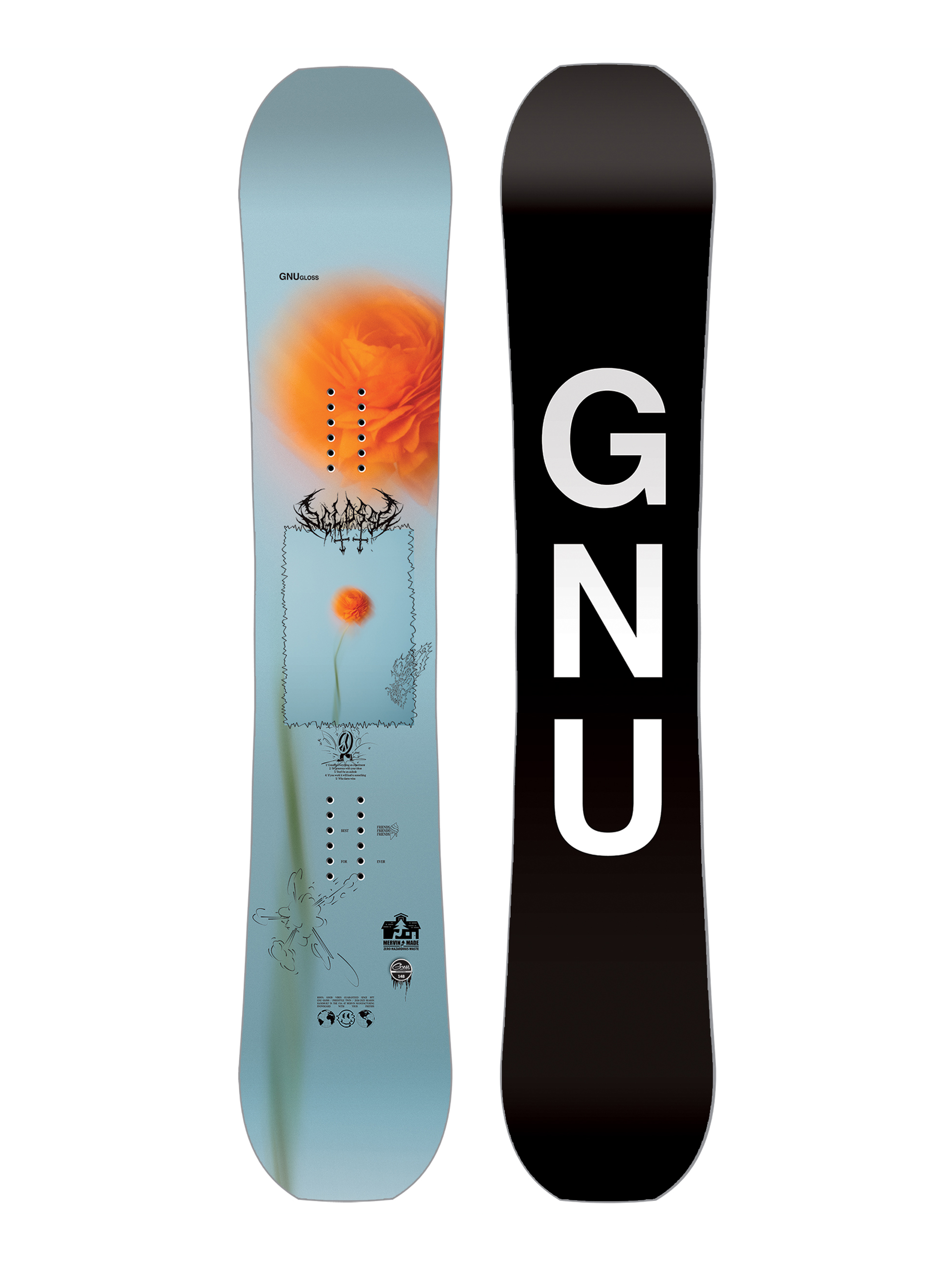 Gnu Snowboard Gloss Wmn - blue, orange, multicolor (black)