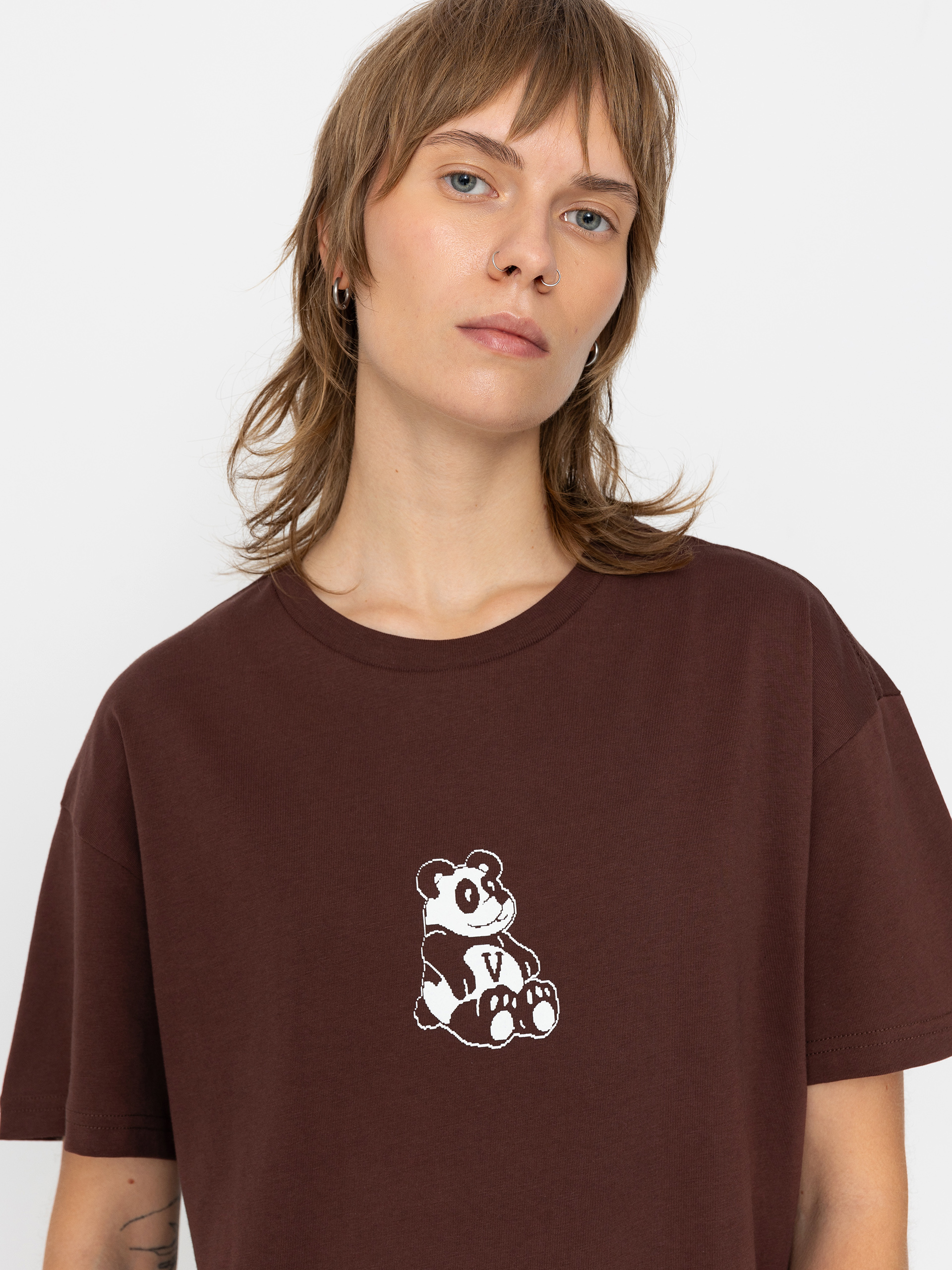 Vans V Panda Oversized Wmn T-Shirt - brown (bitter chocolate)