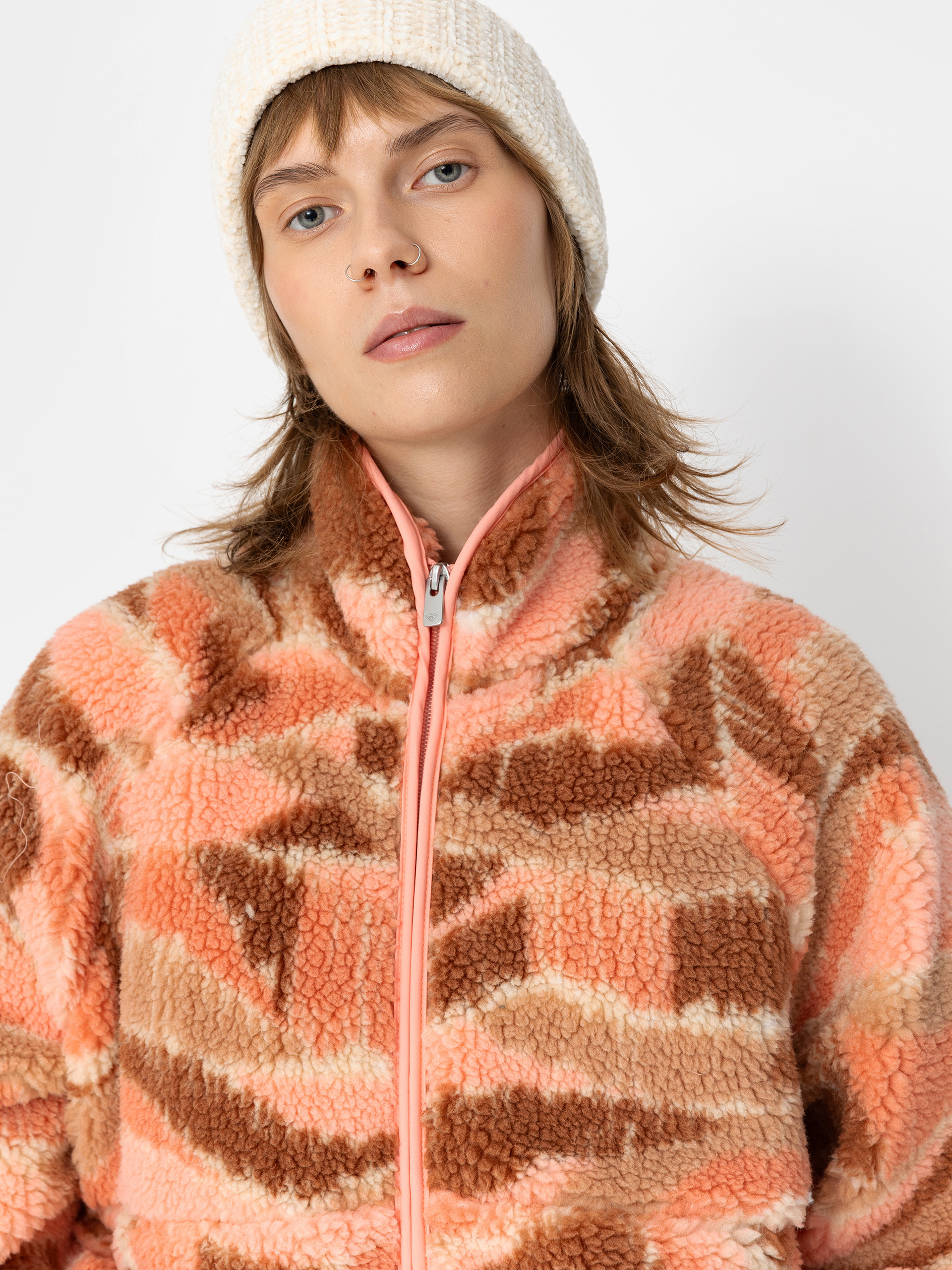 Womens Roxy Fleece  Blurry Cloud (candlelight peach dune)