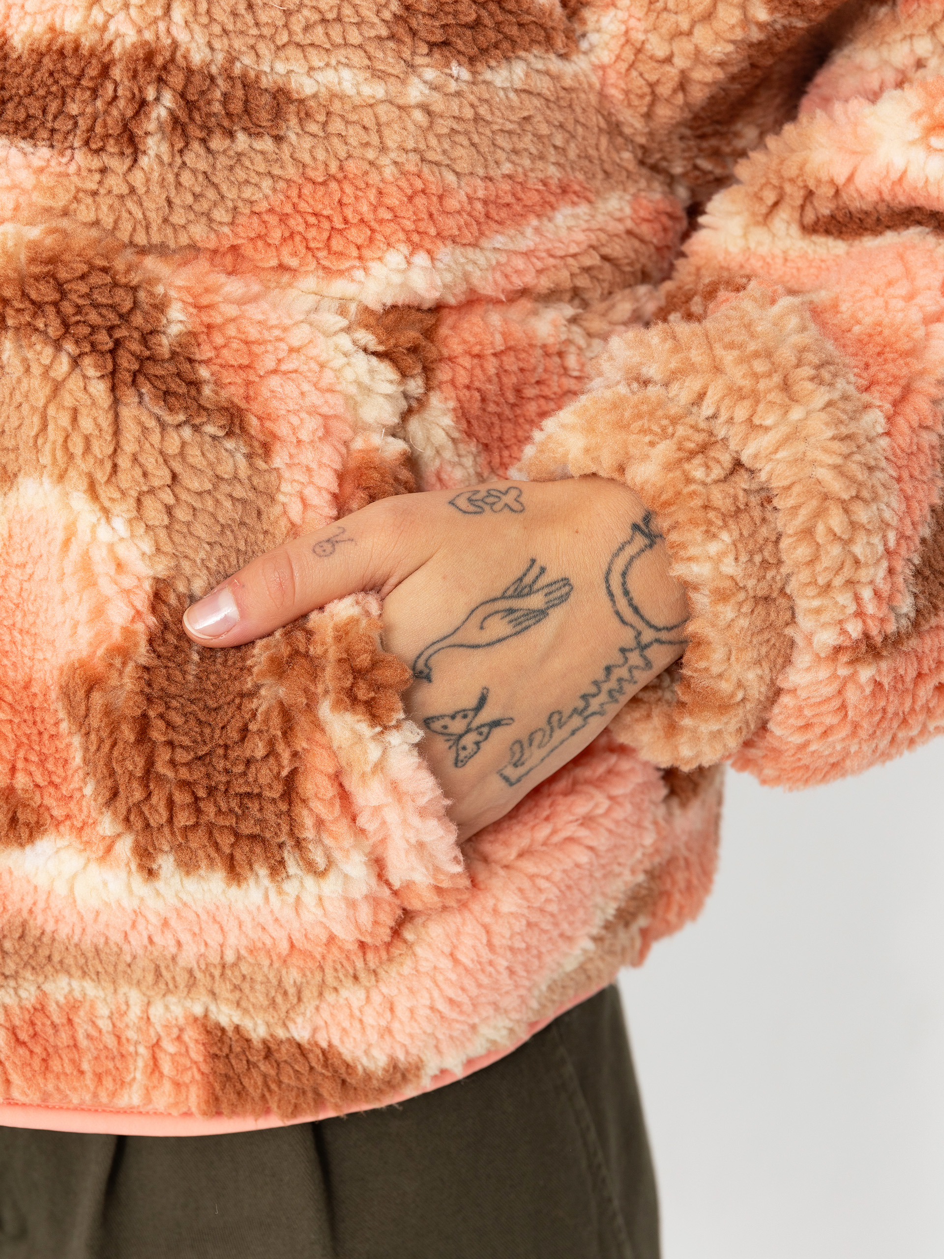 Damen Roxy Fleece Jacke Blurry Cloud (candlelight peach dune)