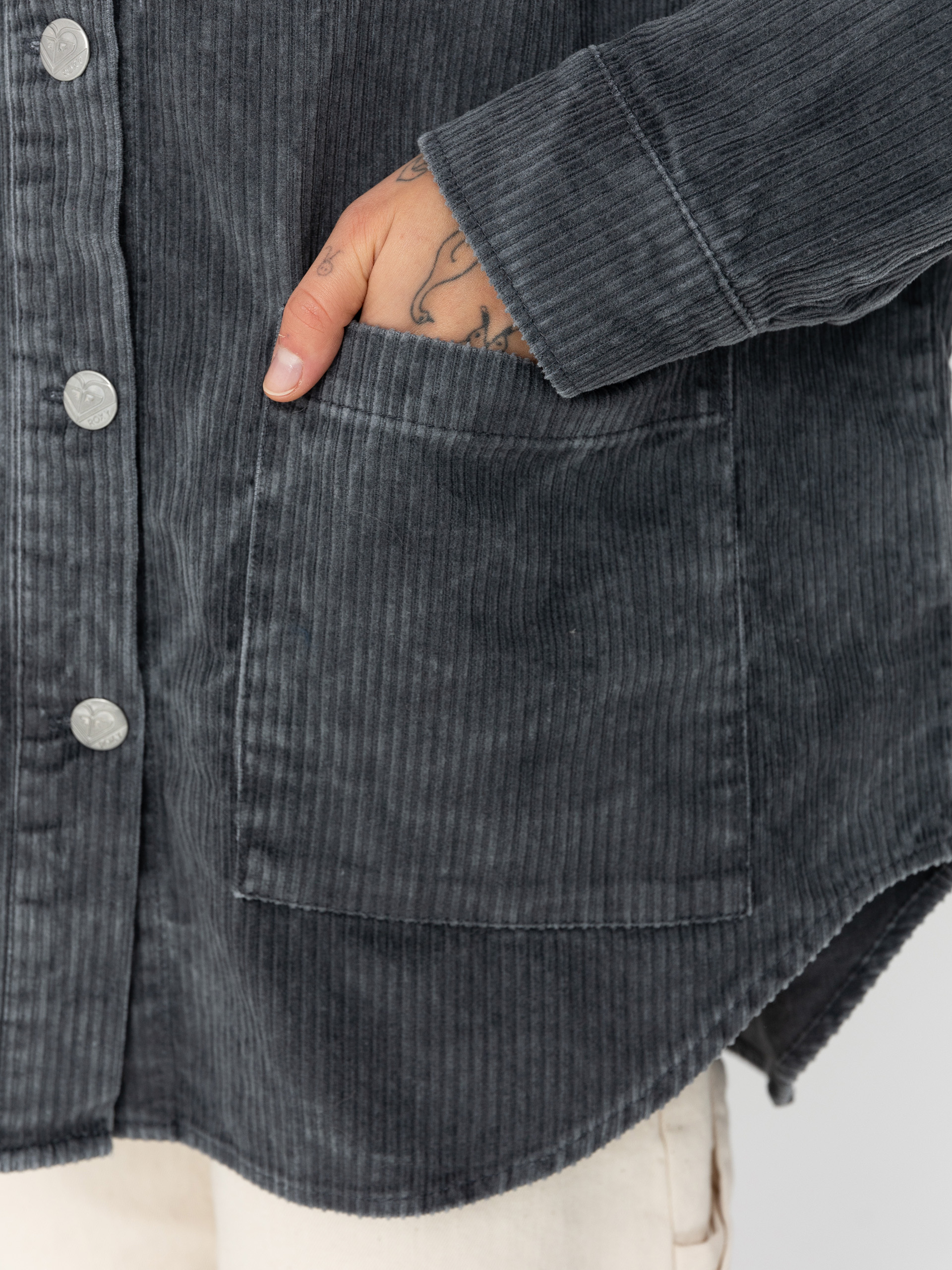 Roxy Kick Back Washed Cord Wmn Hemd (phantom)