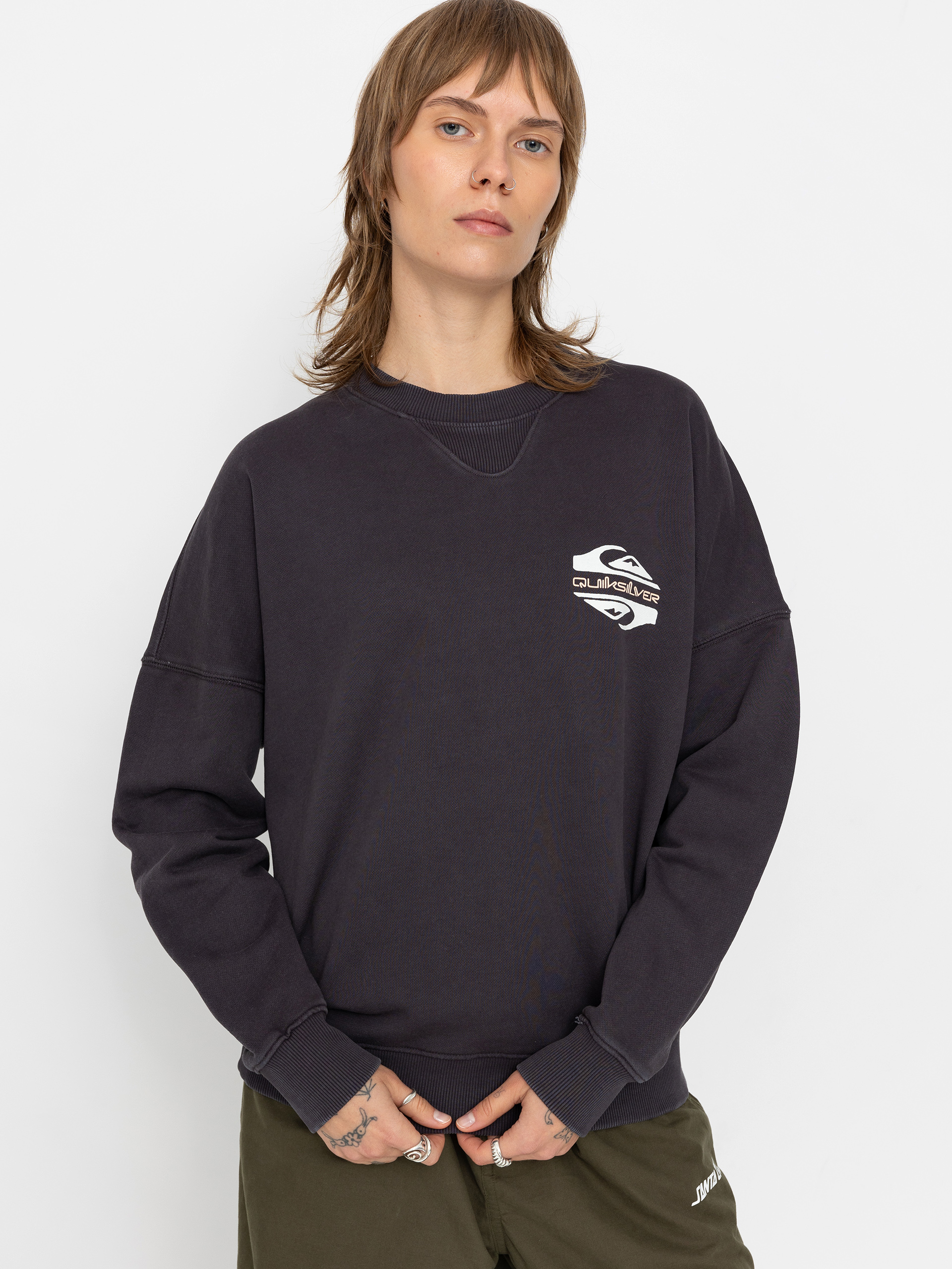 Quiksilver Sweatshirt Uni Oversized Crew Wmn black tarmac