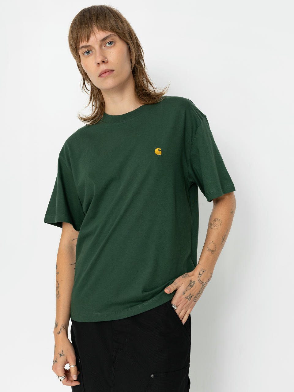 Carhartt WIP Chase Wmn T-Shirt (sycamore tree/gold)