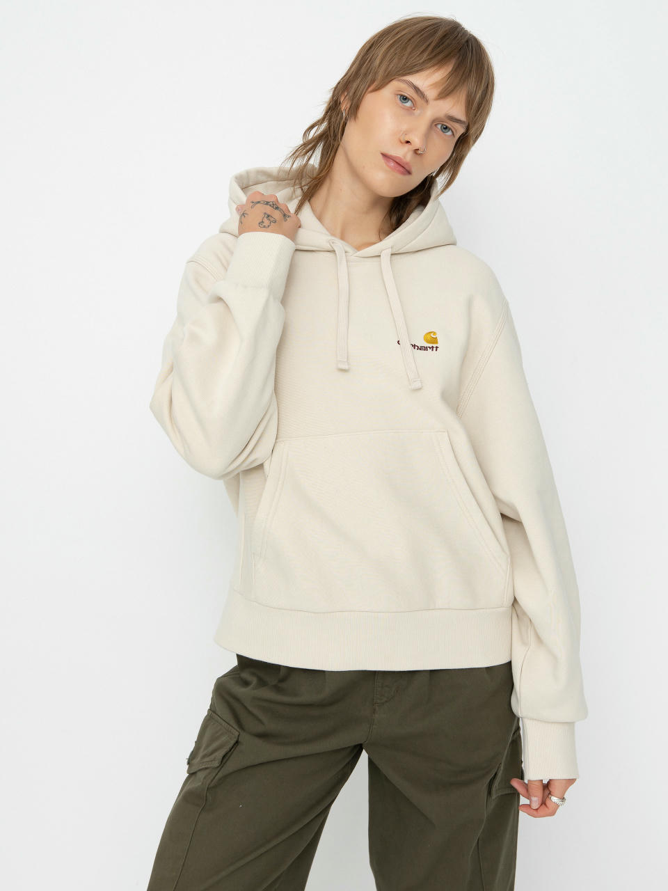 Carhartt WIP Hoodie American Script HD Wmn (moonbeam)